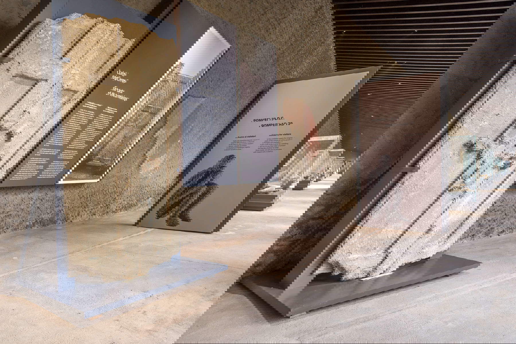 Le parcours dédié aux moulages des victimes de l'éruption du Vésuve en 79 après J.-C. Photo : Parc archéologique de Pompéi