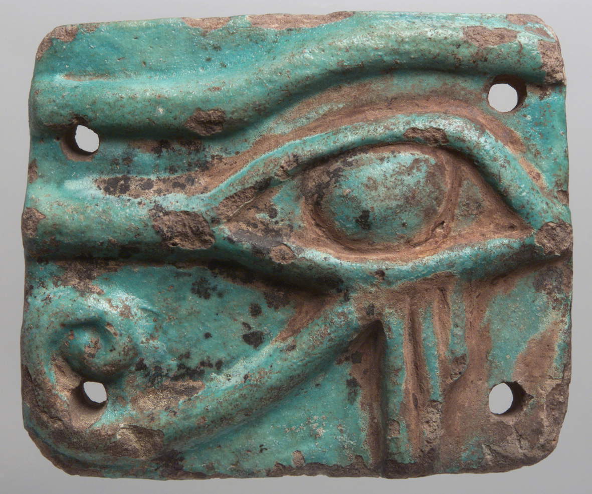 Udjat eye (Third Intermediate Period, 1081-724 B.C.; fa&iuml;ence, green; Vienna, Kunsthistorisches Museum, East Egyptian Collection) &copy; KHM-Museumsverband