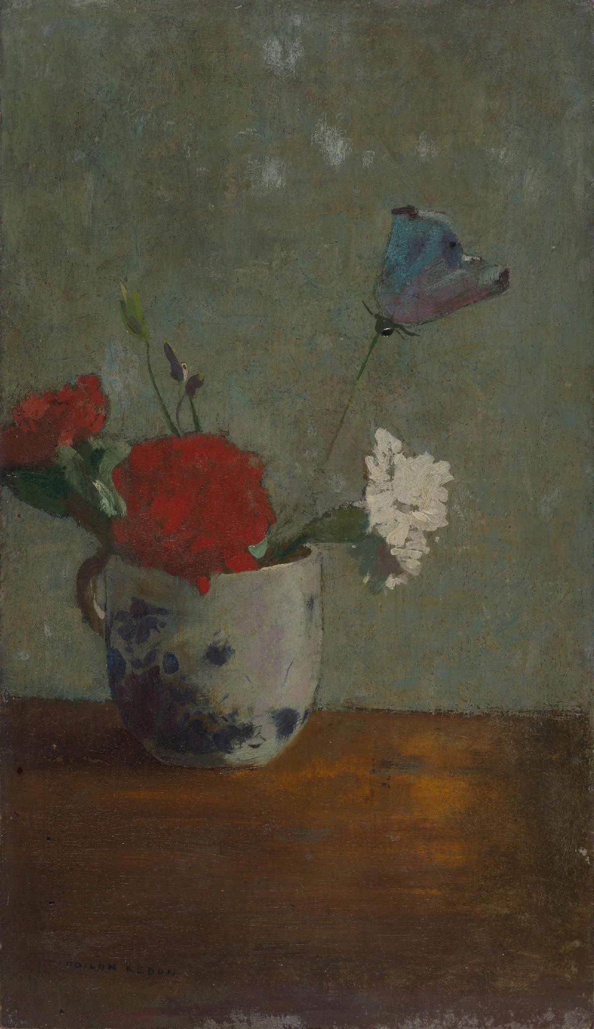 Odilon Redon, Flowers in a Small Chinese Porcelain Cup (1884; oil on panel, 27 x 15.5 cm; Amsterdam, Van Gogh Museum)