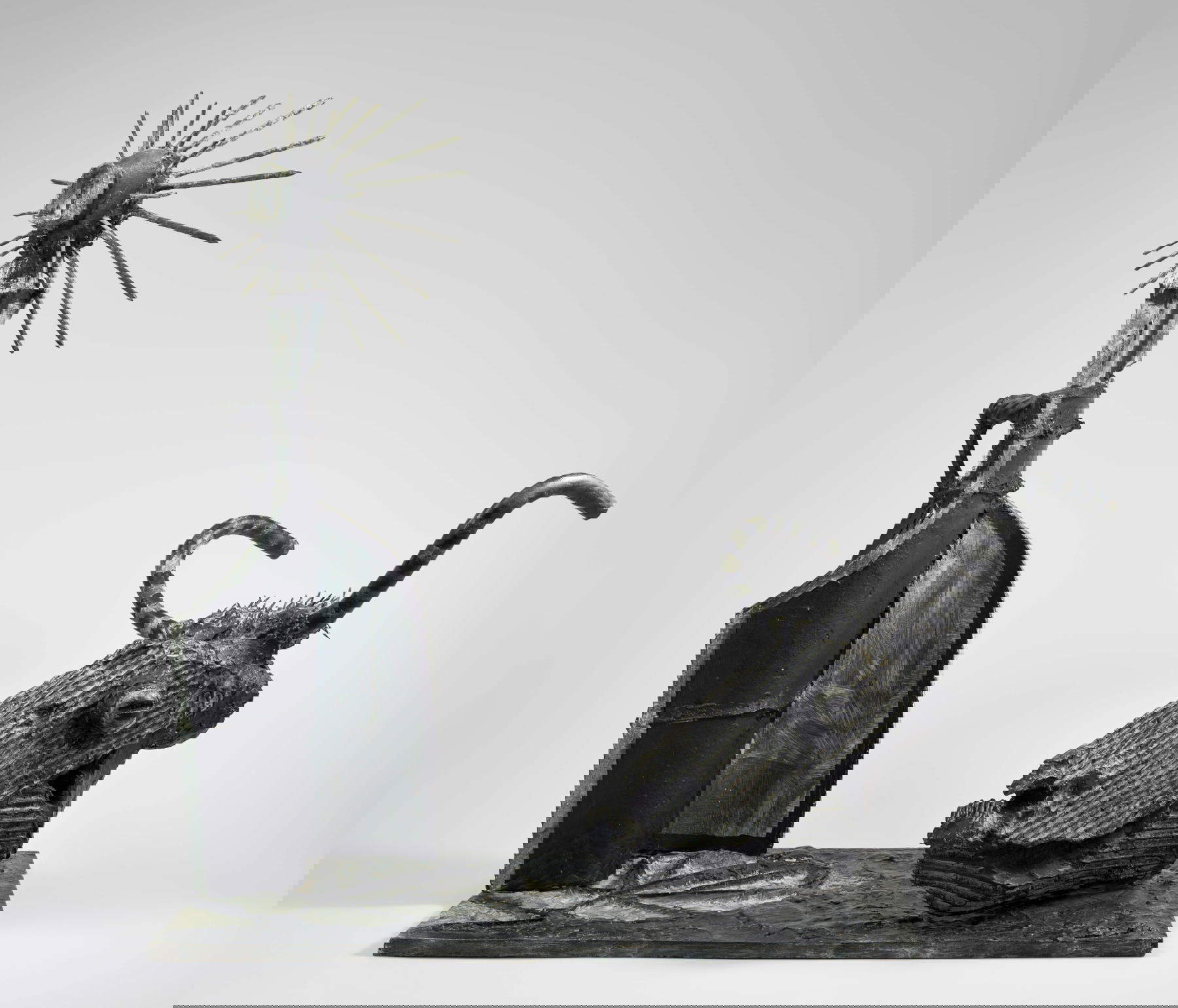 Pablo Picasso, Cr&acirc;ne de ch&egrave;vre, bouteille et bougie (1951-53; painted bronze, 79 x 93 x 54 cm; Mus&eacute;e national Picasso-Paris) &copy; Succession Picasso 2026