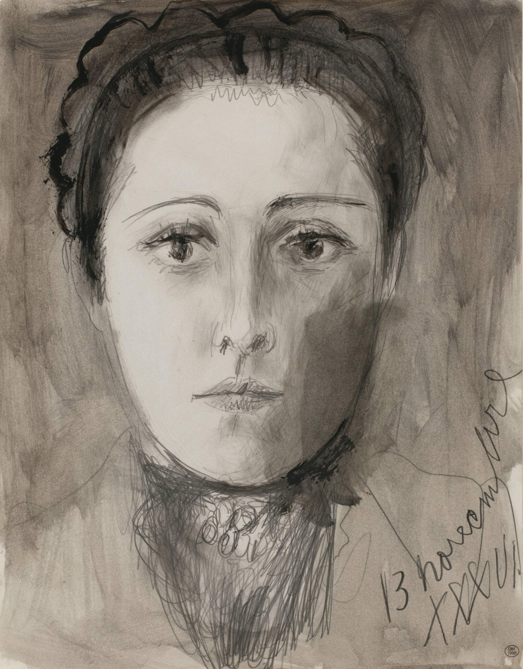 Pablo Picasso, Portrait de Dora Maar (Dora Maar &agrave; la coiffe) (Nov. 13, 1936; brush, ink, watercolor and pencil on paper, 40.3 x 31.5 cm) Photo: &copy; Sotheby's