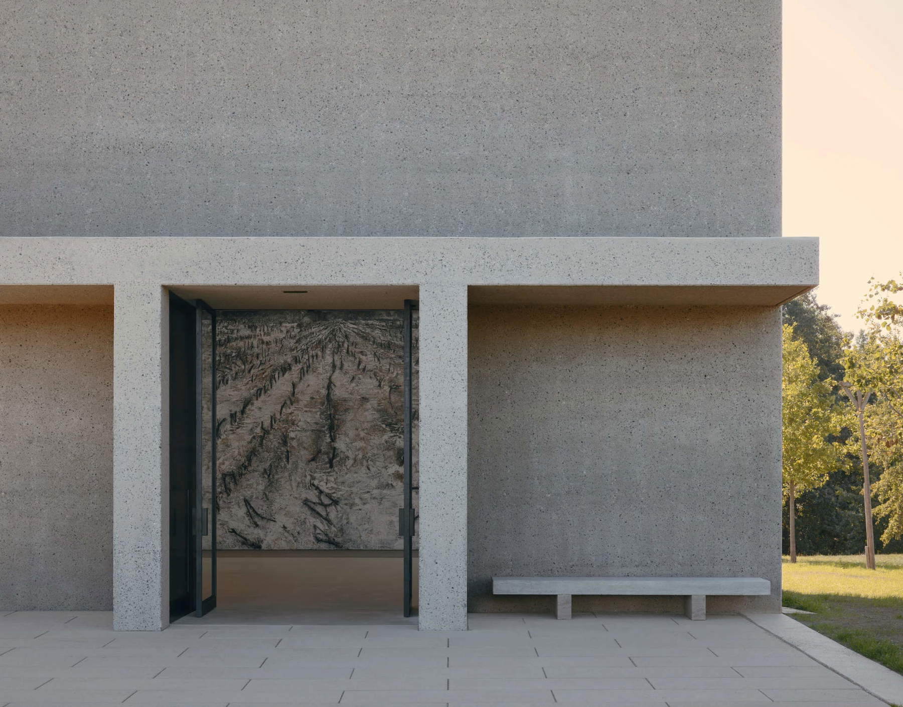 Anselm Kiefer Pavilion featuring *Schwarze Flocken* by Anselm Kiefer (2007; oil, emulsion, shellac, earth, and twigs on canvas, 1120 &times; 710 cm, W&uuml;rth Collection, inv. 11115, acquired in 2008; K&uuml;nzelsau, Museum W&uuml;rth 2) &copy; Anselm Kiefer, photo: Simon Menges.