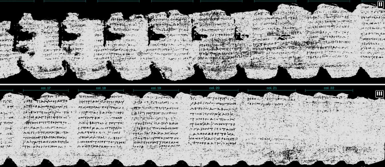 Ein Papyrus aus Herculaneum wurde digital entrollt und gelesen: Das Projekt „Vesuvius Challenge“ enthüllt ihn