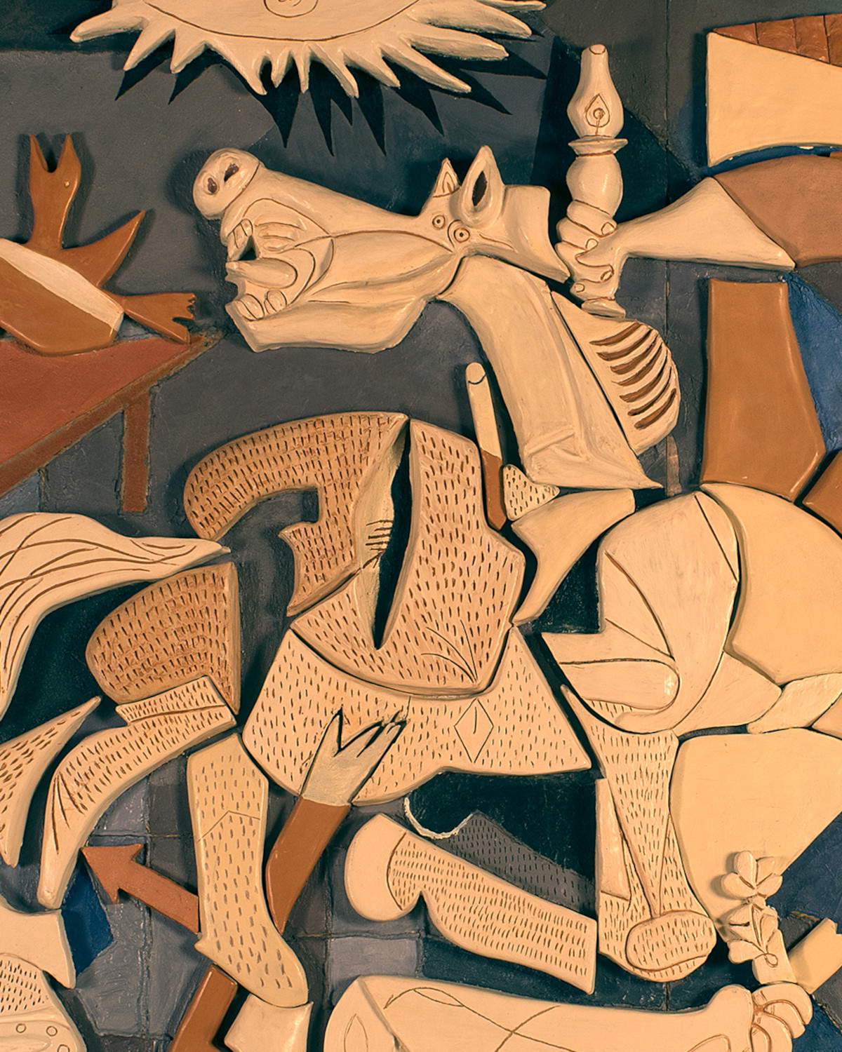 Un particolare dell&rsquo;opera tattile Guernica