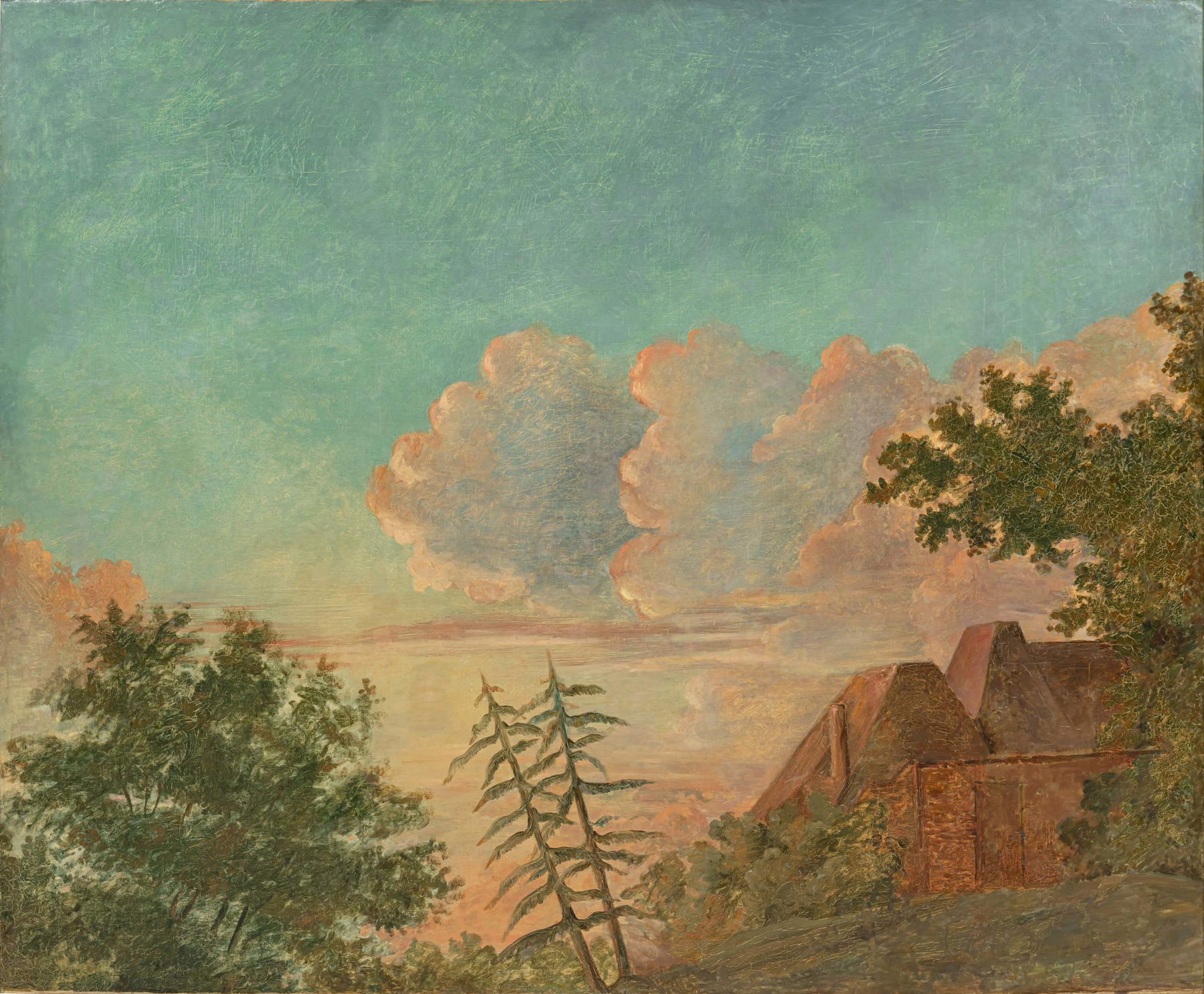 Paul C&eacute;zanne, La Ferme (1862-1864; affresco trasferito su tela, 149,3 x 179,7 cm)