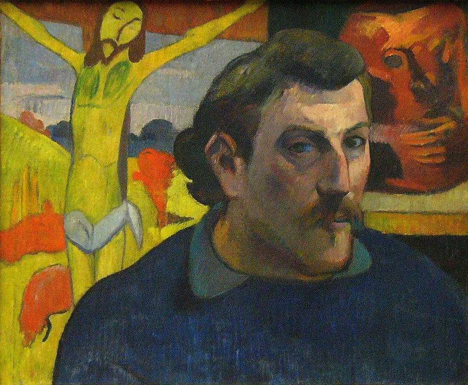 Paul Gauguin,&nbsp;Ritratto dell&rsquo;artista con il Cristo Giallo&nbsp;(1891; olio su tela, 38 x 46 cm; Parigi, Mus&eacute;e d&rsquo;Orsay)