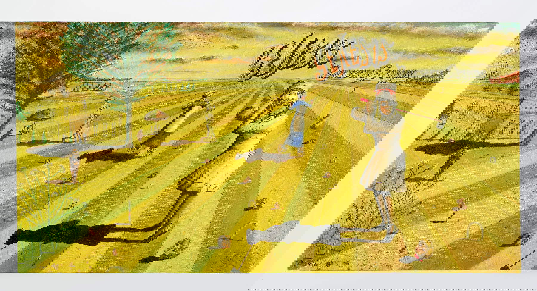 Paul Whitehead, Nursery Cryme (1971, (2011) Originalarbeit, die für das Cover des Genesis-Albums verwendet wurde; Öl auf Leinwand, 45,72 x 91,7 cm; Mailand, Fondazione Luigi Rovati)