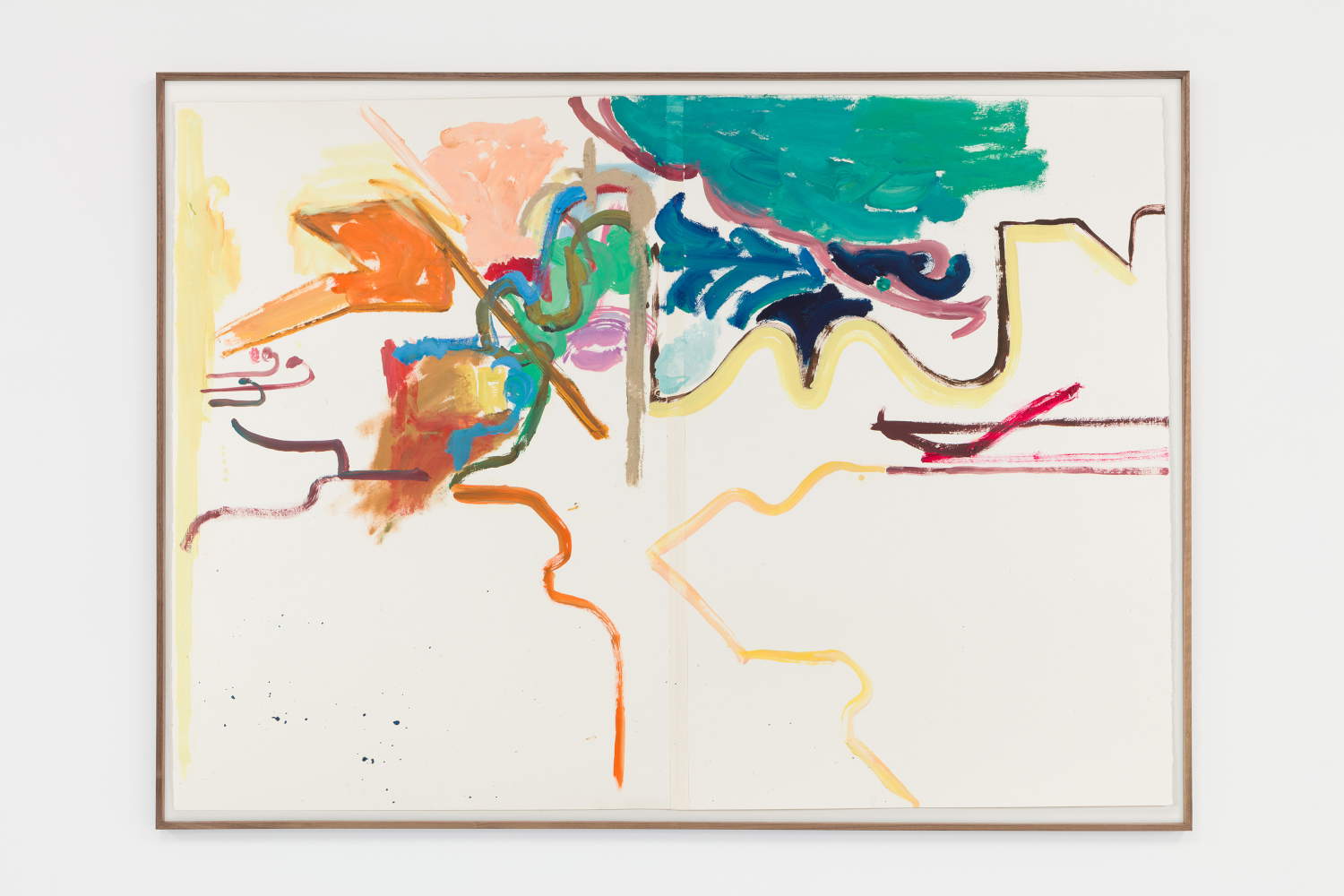 Pesce Khete, Untitled (2026; oil paint and artist's tape on paper, 100 x 138.5 cm). Courtesy the artist and COLLI