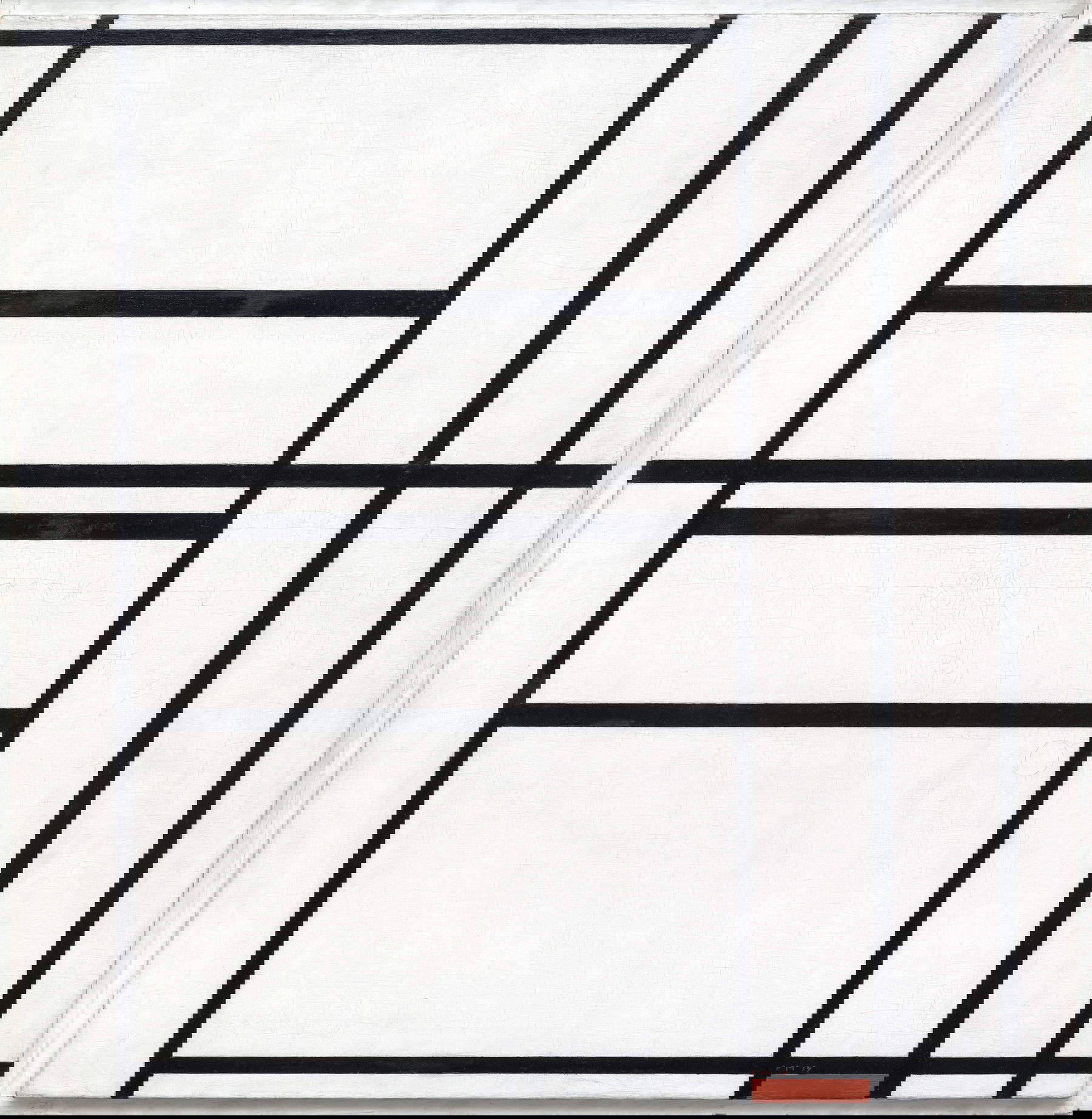 Piet Mondrian, Komposition Nr. 1 mit Grau und Rot 1938 / Komposition mit Rot 1939 (1938-39; Öl auf Leinwand, 105,2 x 102,3 cm; Venedig, Sammlung Peggy Guggenheim)