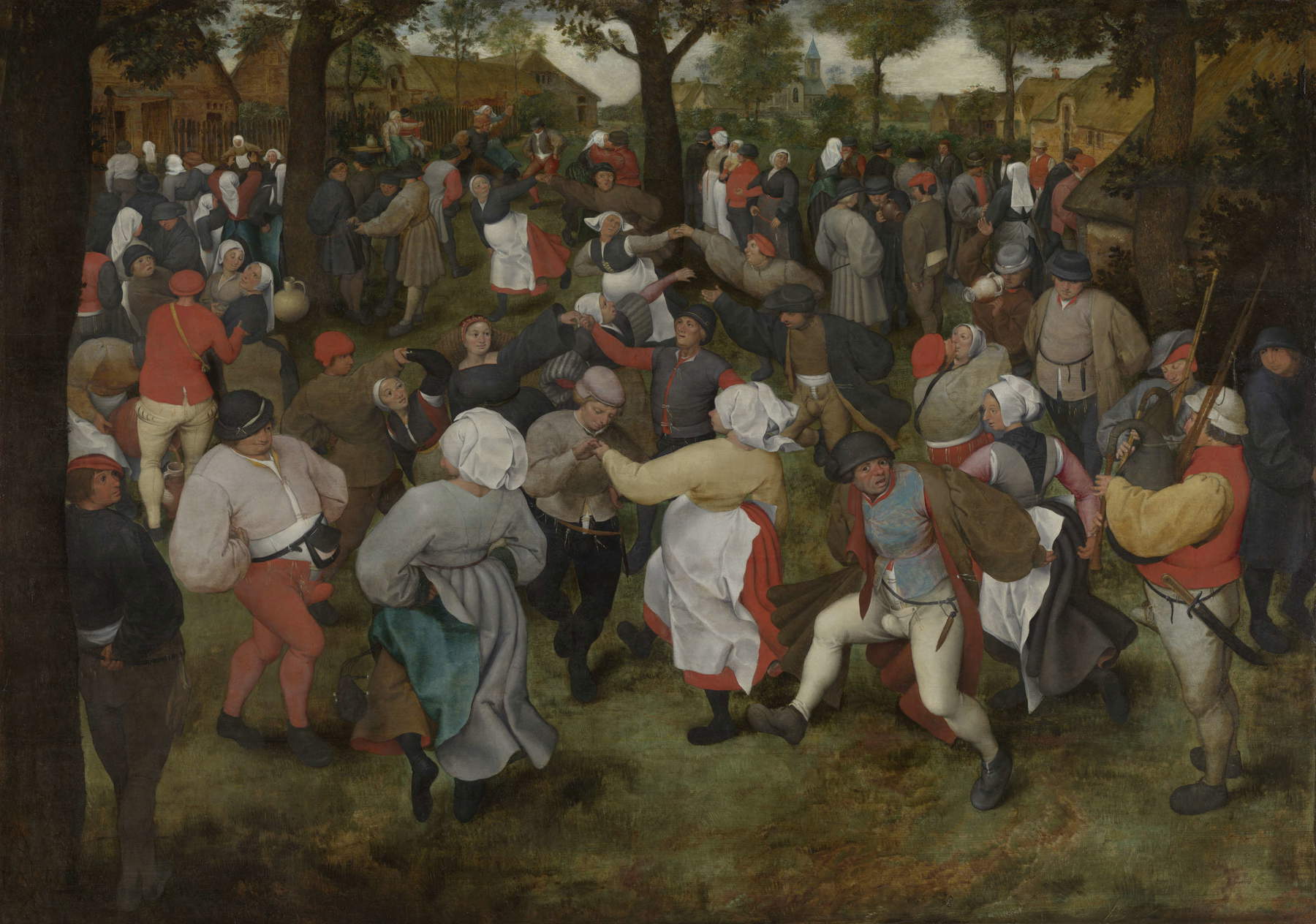 Pieter Brueghel il Vecchio, Danza nuziale (1566 circa; olio su tavola, 117,2 x 165,5 cm; Anversa, Koninklijk Museum voor Schone Kunsten)