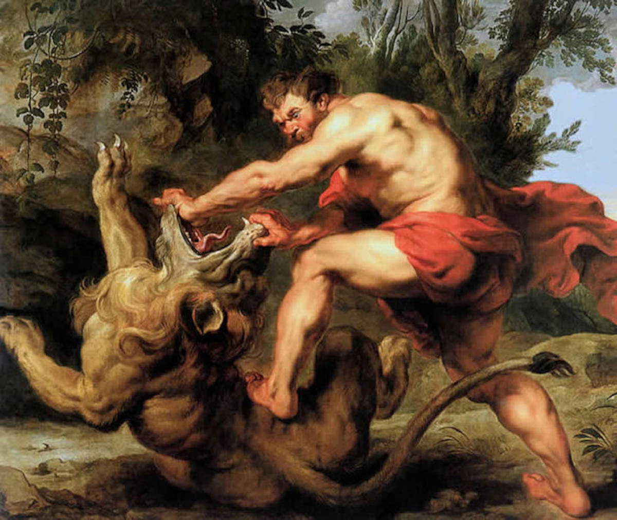 Pieter Paul Rubens, Samson and the Lion (1620–1625; oil on canvas, 226 x 262 cm; Banco Santander Collection)