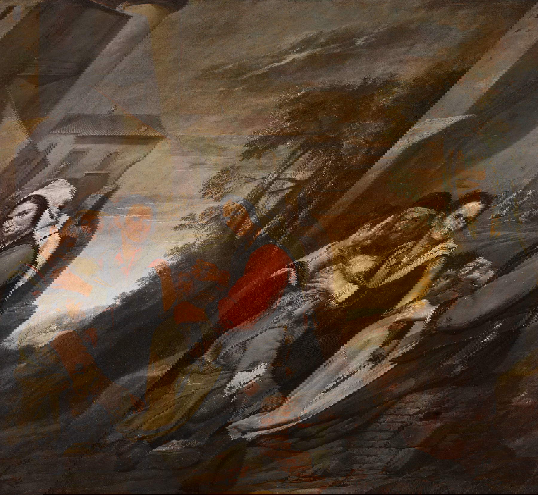 Pietro Bellotti, Popolani all&rsquo;aperto (olio su tela, 192 x 211,5 cm; Venezia, Gallerie dell'Accademia, cat. 2058) &copy; Archivio fotografico G.A.VE &ndash; su concessione del Ministero della Cultura &ndash; Gallerie dell&rsquo;Accademia di Venezia