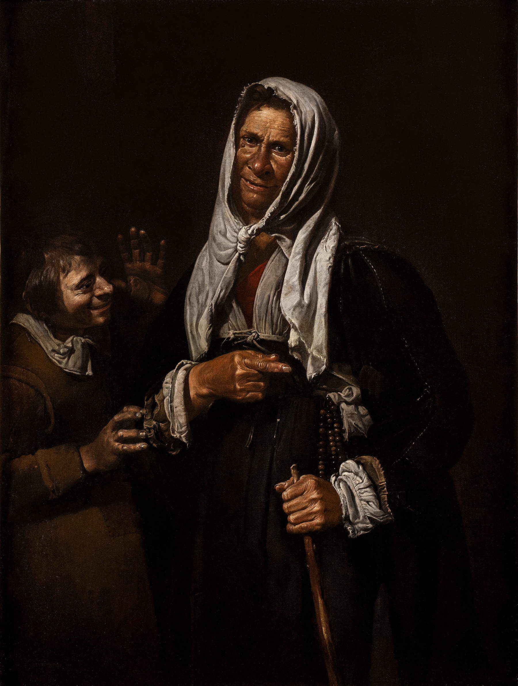 Pietro Bellotti, Vecchia popolana (ca. 1680-1690; oil on canvas, 117 x 89 cm; Calvagese della Riviera, MarteS Museo d'Arte Sorlini)
