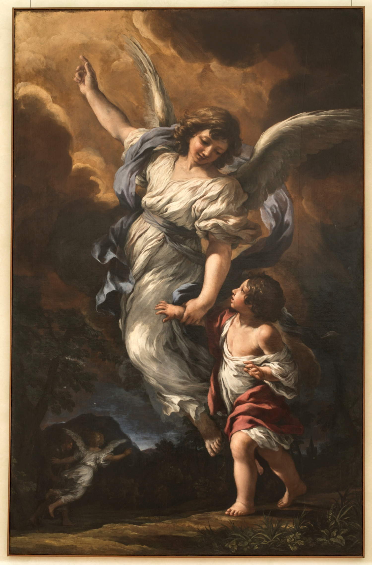 Pietro da Cortona, Ángel de la guarda (1656; óleo sobre lienzo, 225 x 143 cm; Roma, Galleria Nazionale di Arte Antica di Roma, Palazzo Barberini)