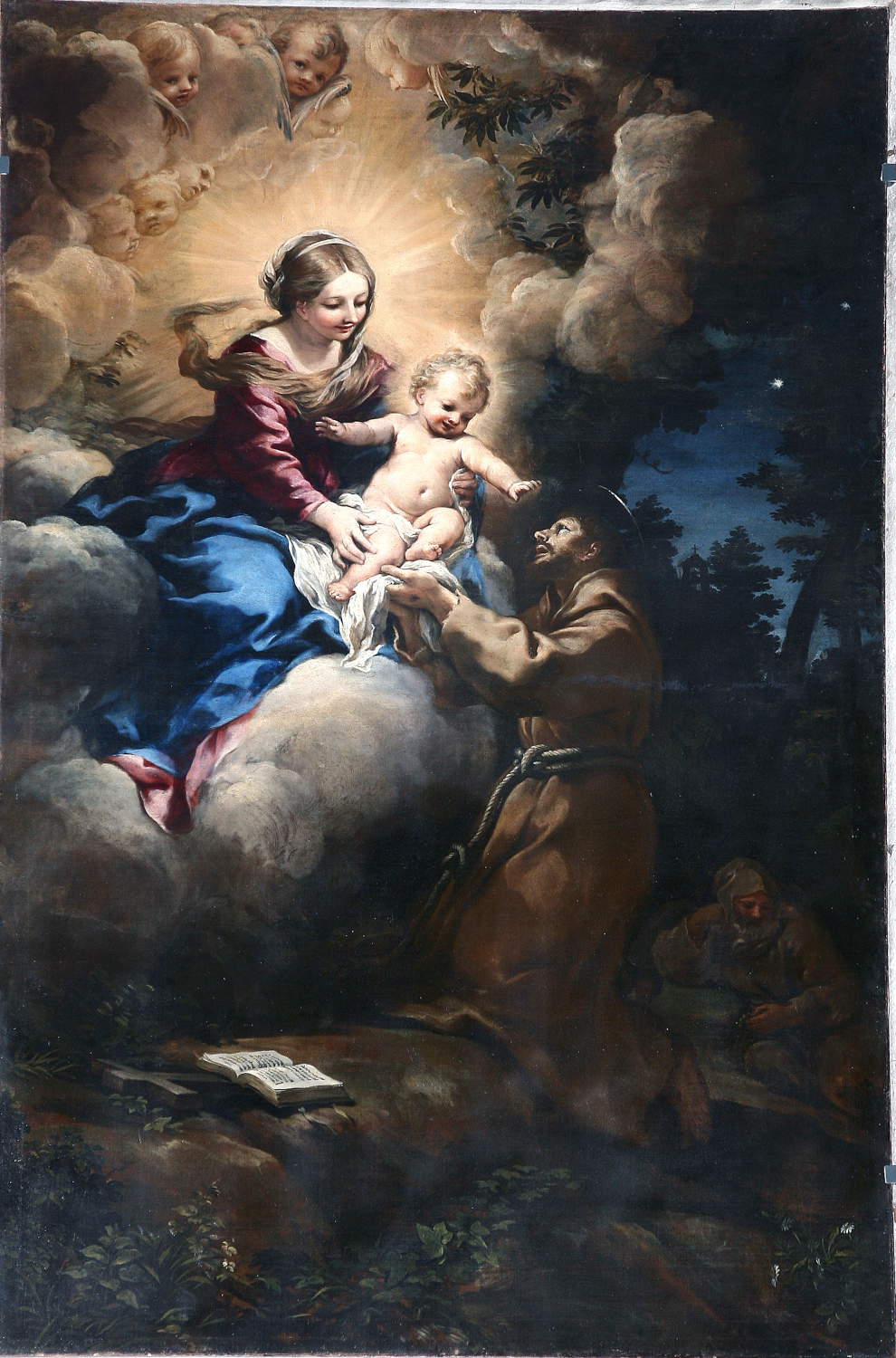 Pietro da Cortona, Die Jungfrau überreicht dem heiligen Franziskus das Kind (1640–1641; Öl auf Leinwand; Arezzo, Kirche Santissima Annunziata, Diözese Arezzo, Cortona und Sansepolcro)