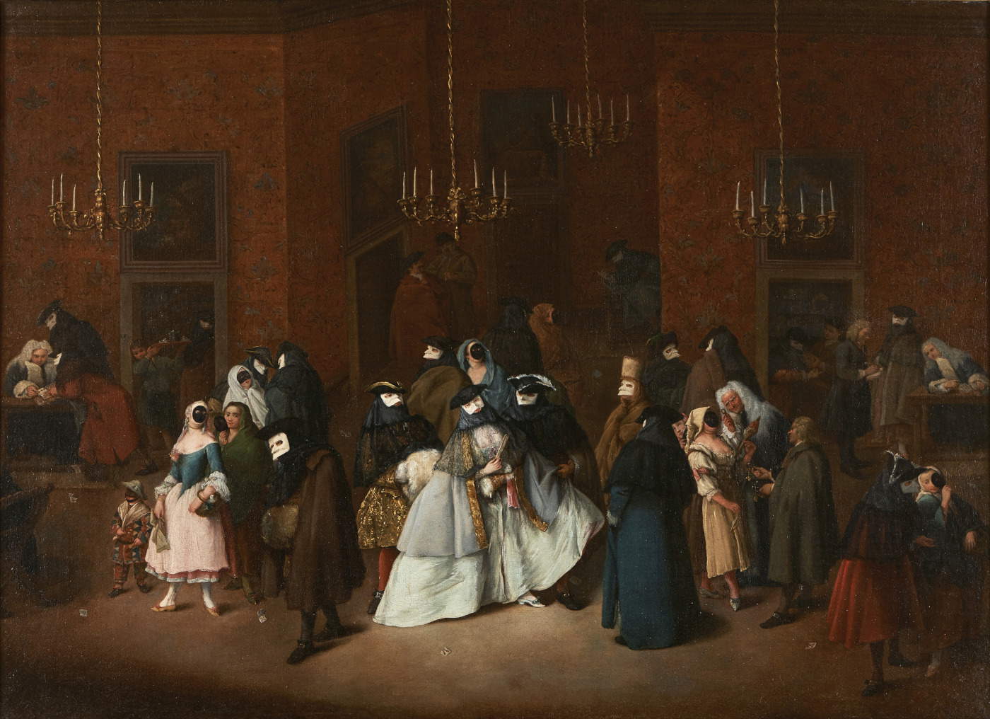 Pietro Longhi, Le Ridotto à Venise (vers 1750 ; huile sur toile)