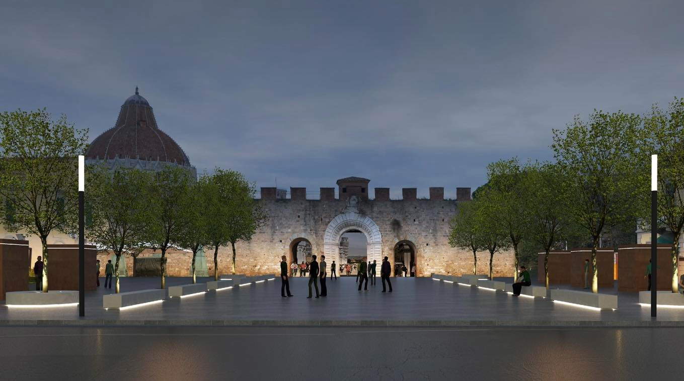 Rendu du futur aménagement de la Piazza Manin. Image : Municipalité de Pise