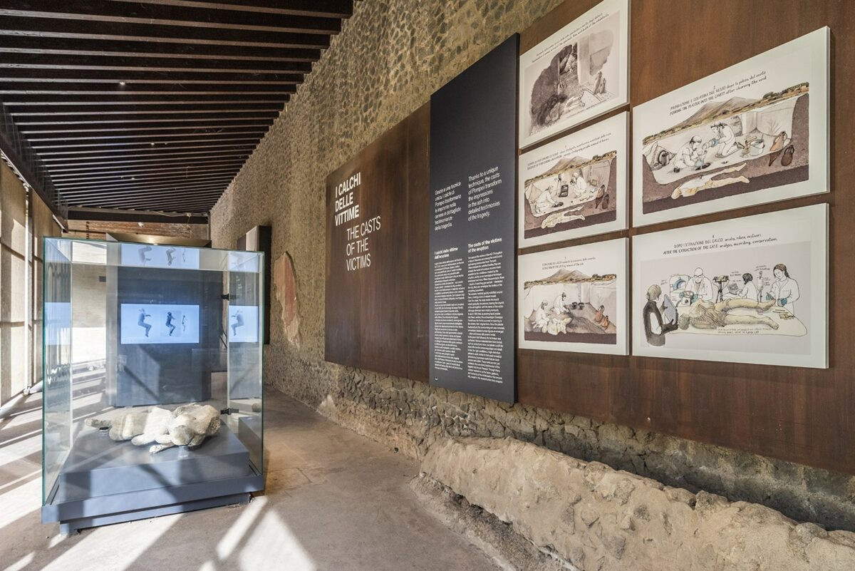 Section dedicated to the casts from the House of the Golden Bracelet. Photo: Pompeii Archaeological Park