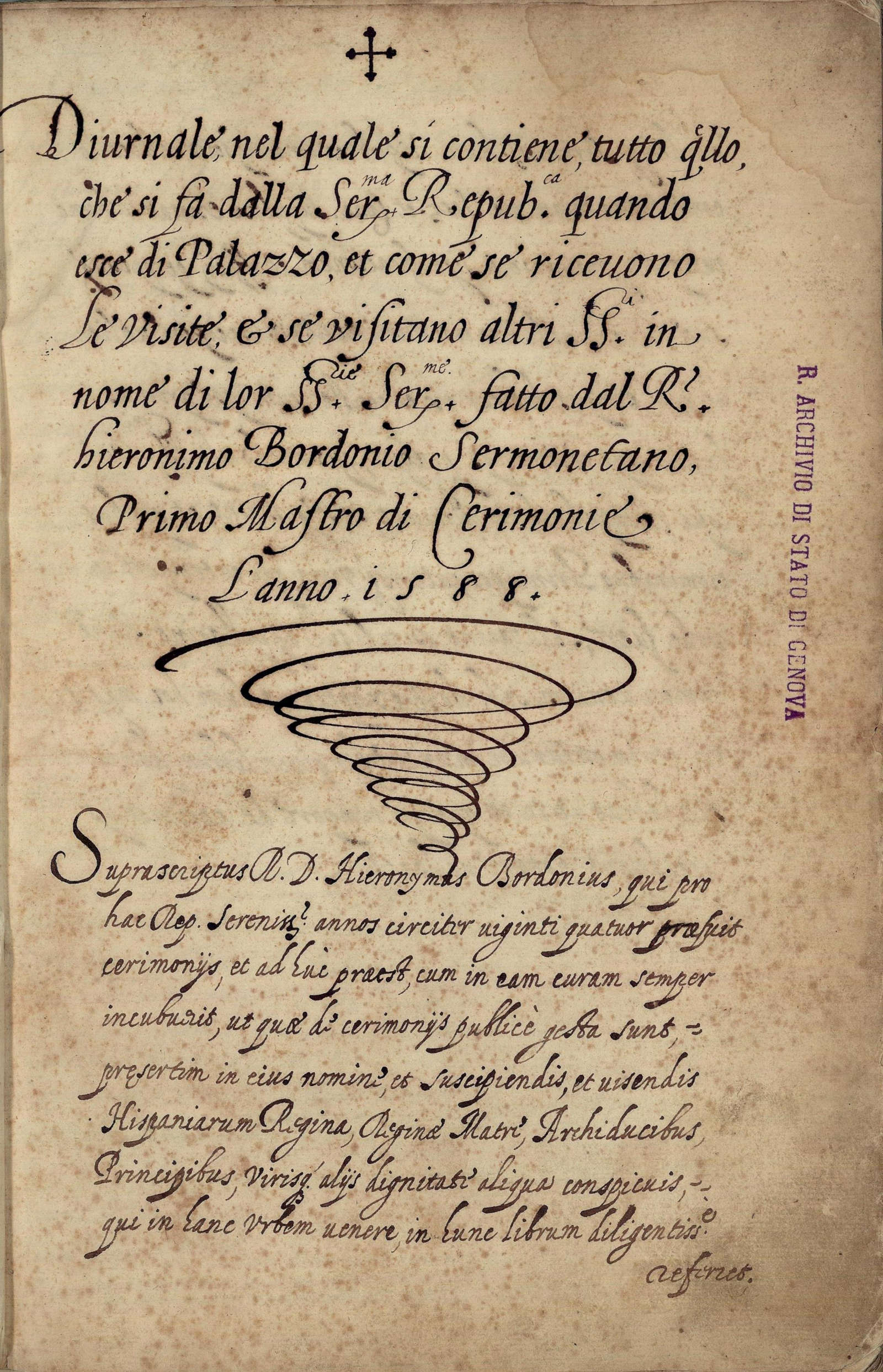 The First Book of Ceremonies of the Palazzi dei Rolli of Genoa.
