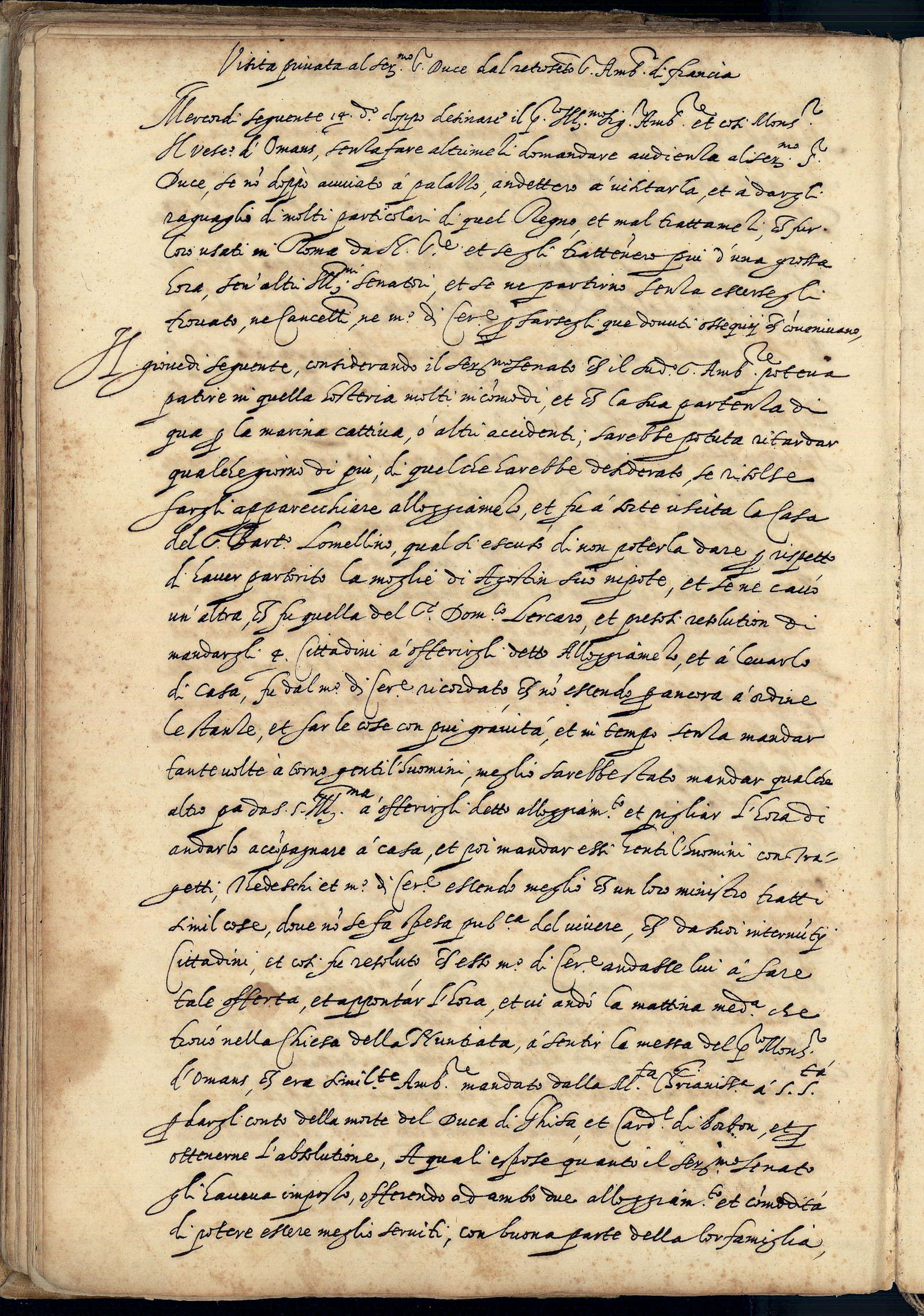 The First Book of Ceremonies of the Palazzi dei Rolli of Genoa.