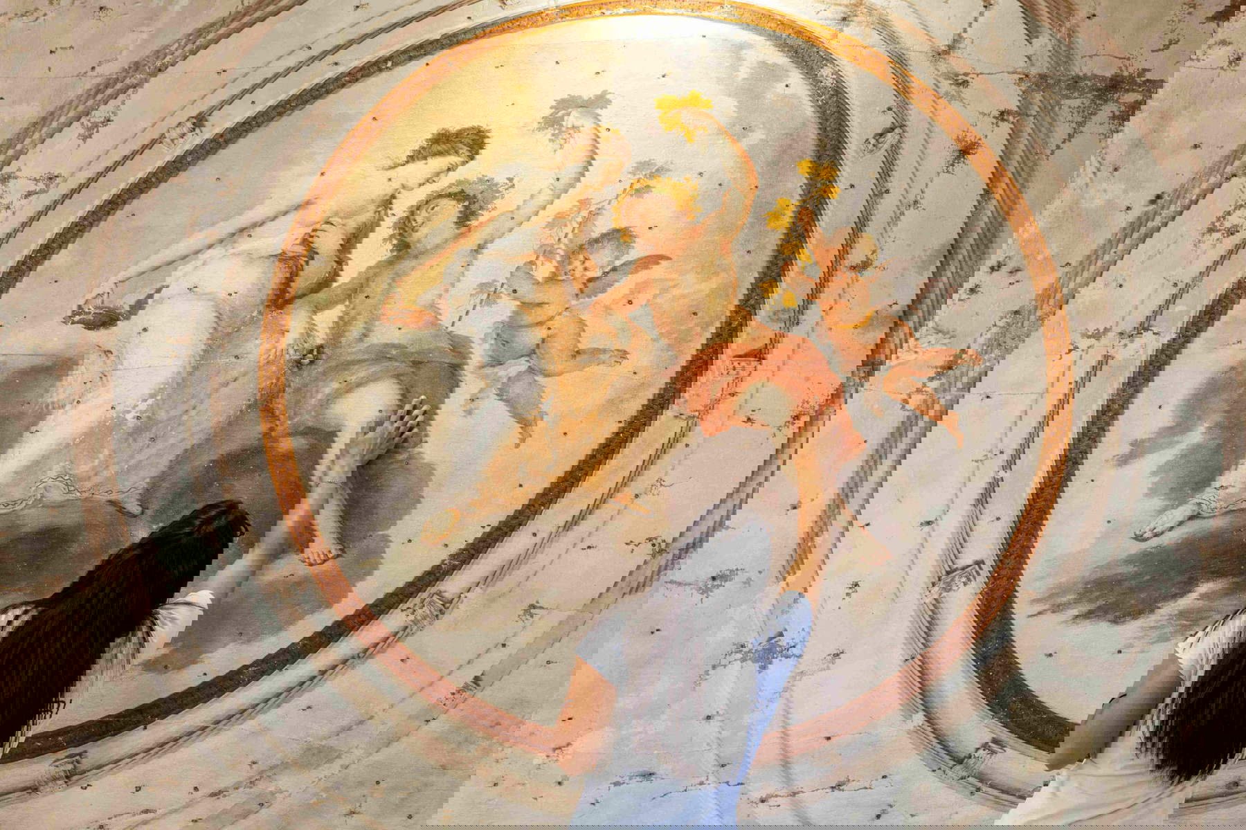 Canvas of Bacchus and Ariadne during restoration. Photo: Marco Ligabue