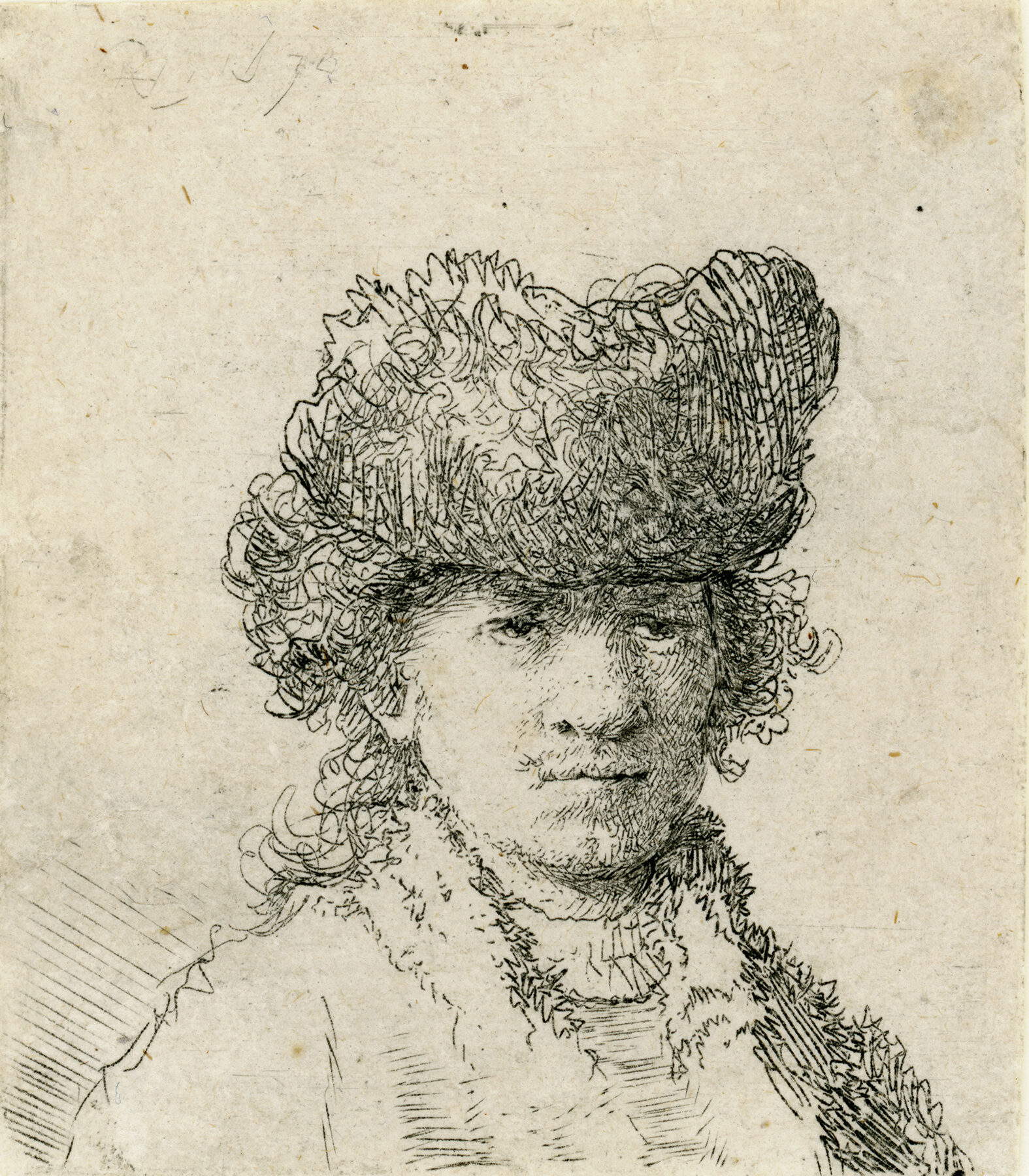 Rembrandt Van Rijn, Selbstporträt mit Pelzmütze (1630) Mit freundlicher Genehmigung der Sammlung Charlotte Meyer