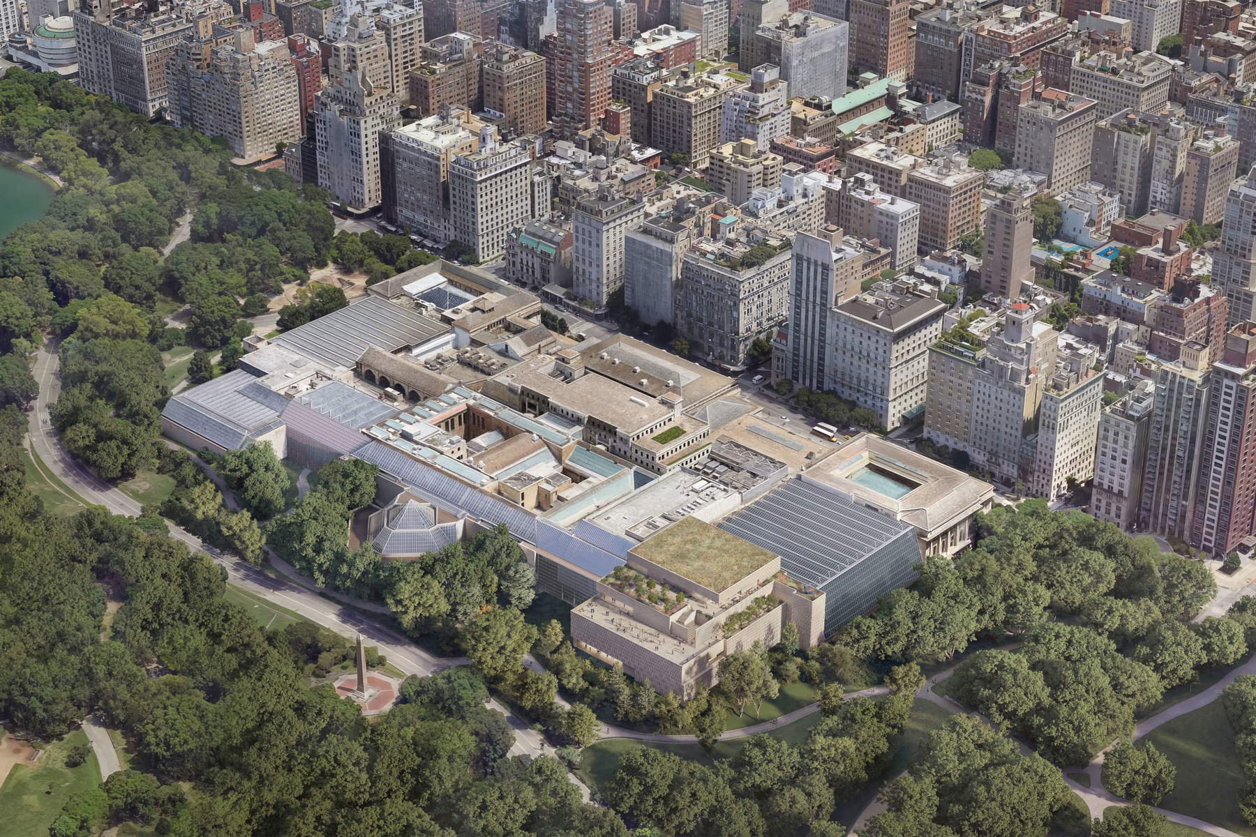 Rendering della nuova ala del Metropolitan Museum di New York dedicata all'arte moderna e contemporanea. Immagine: Filippo Bolognese Images, su concessione di Frida Escobedo Studio