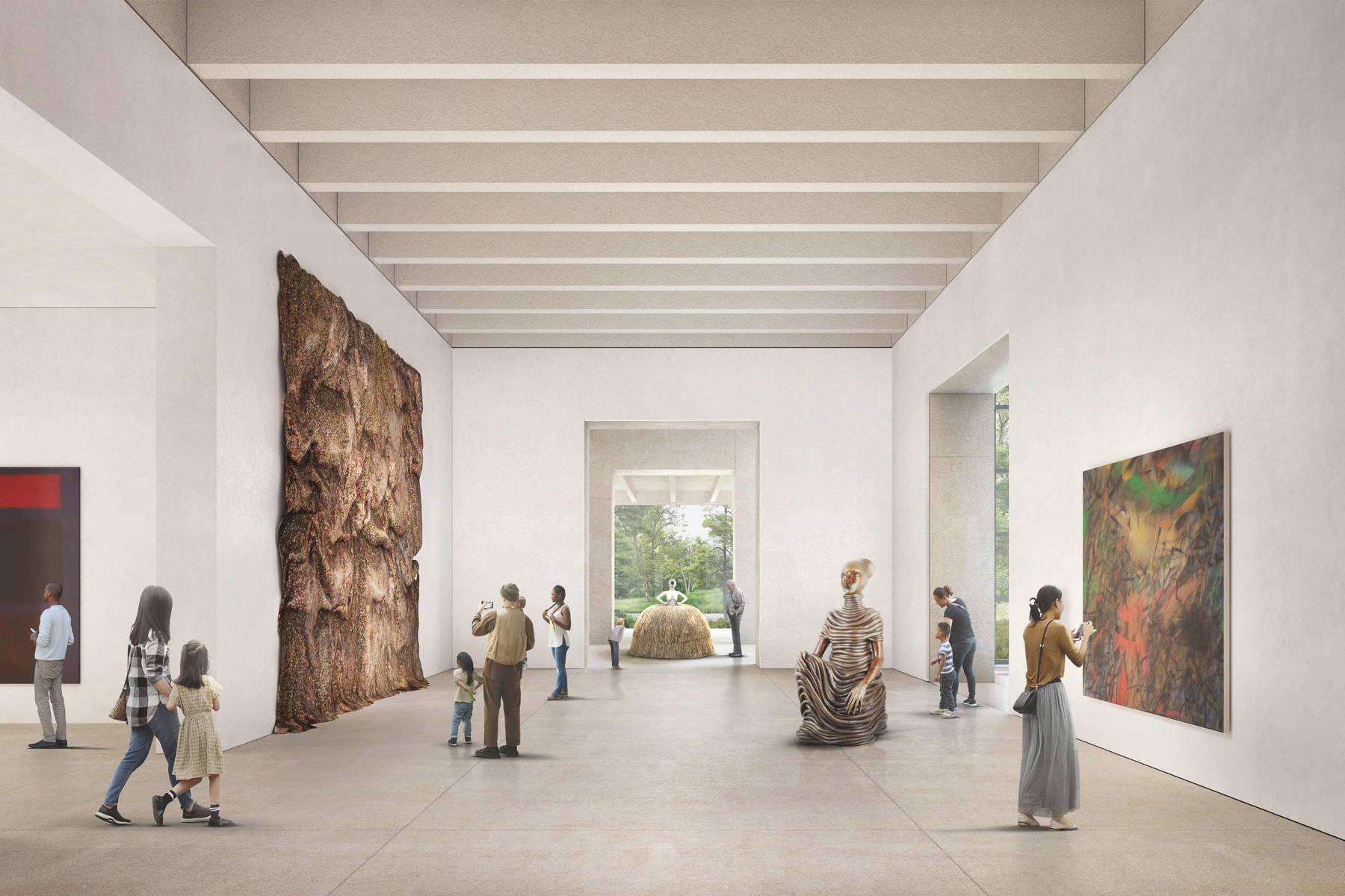 Rendering della nuova ala del Metropolitan Museum di New York dedicata all'arte moderna e contemporanea. Immagine: Filippo Bolognese Images, su concessione di Frida Escobedo Studio