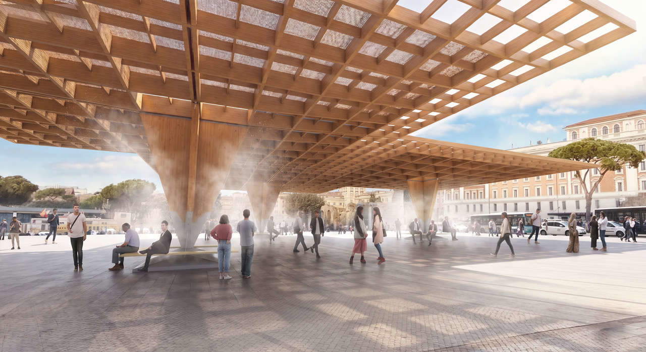 Rendering of the Climate Tree in Piazza dei Cinquecento