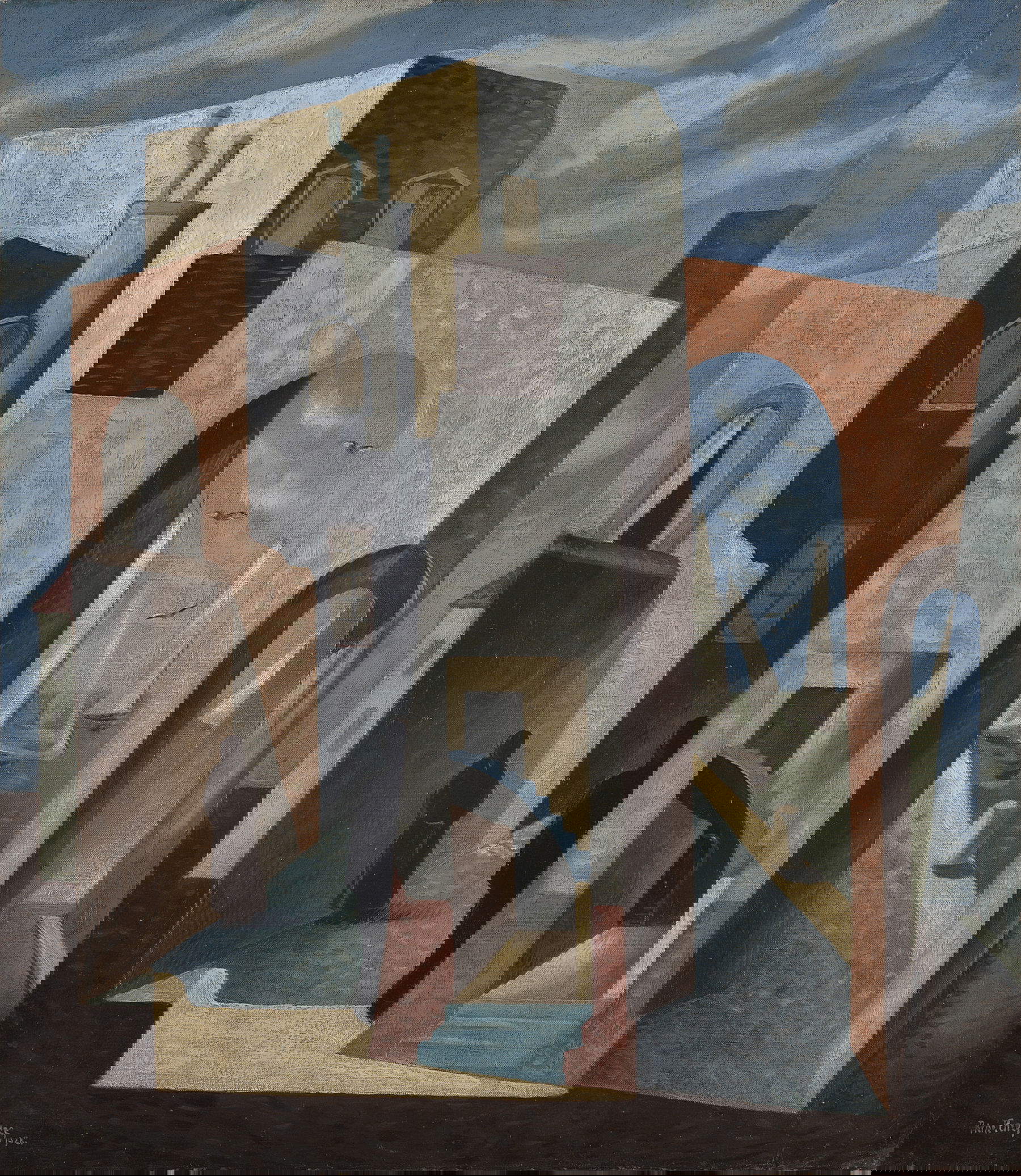 9. Ren&eacute; Paresce, Il porto (1928; olio su tela, 76 &times; 66 cm; Collezione Banco BPM)