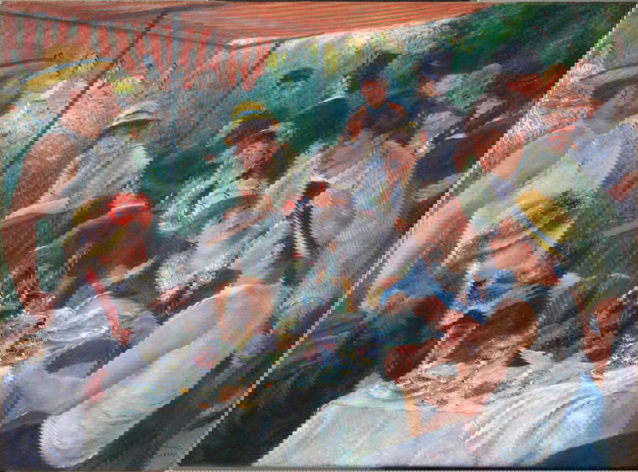 Pierre-Auguste Renoir, Le D&eacute;jeuner des Canotiers (1880-1881; óleo sobre lienzo, 130,2 x 175,6 cm; Washington, The Phillips Collection). Cortesía de The Phillips Collection, Washington, D.C.