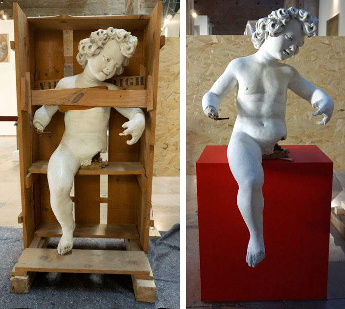 Restauro delle statue del Teatro Farnese. Foto: Complesso Monumentale della Pilotta