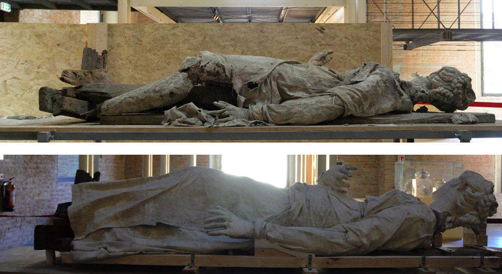 Restauro delle statue del Teatro Farnese. Foto: Complesso Monumentale della Pilotta