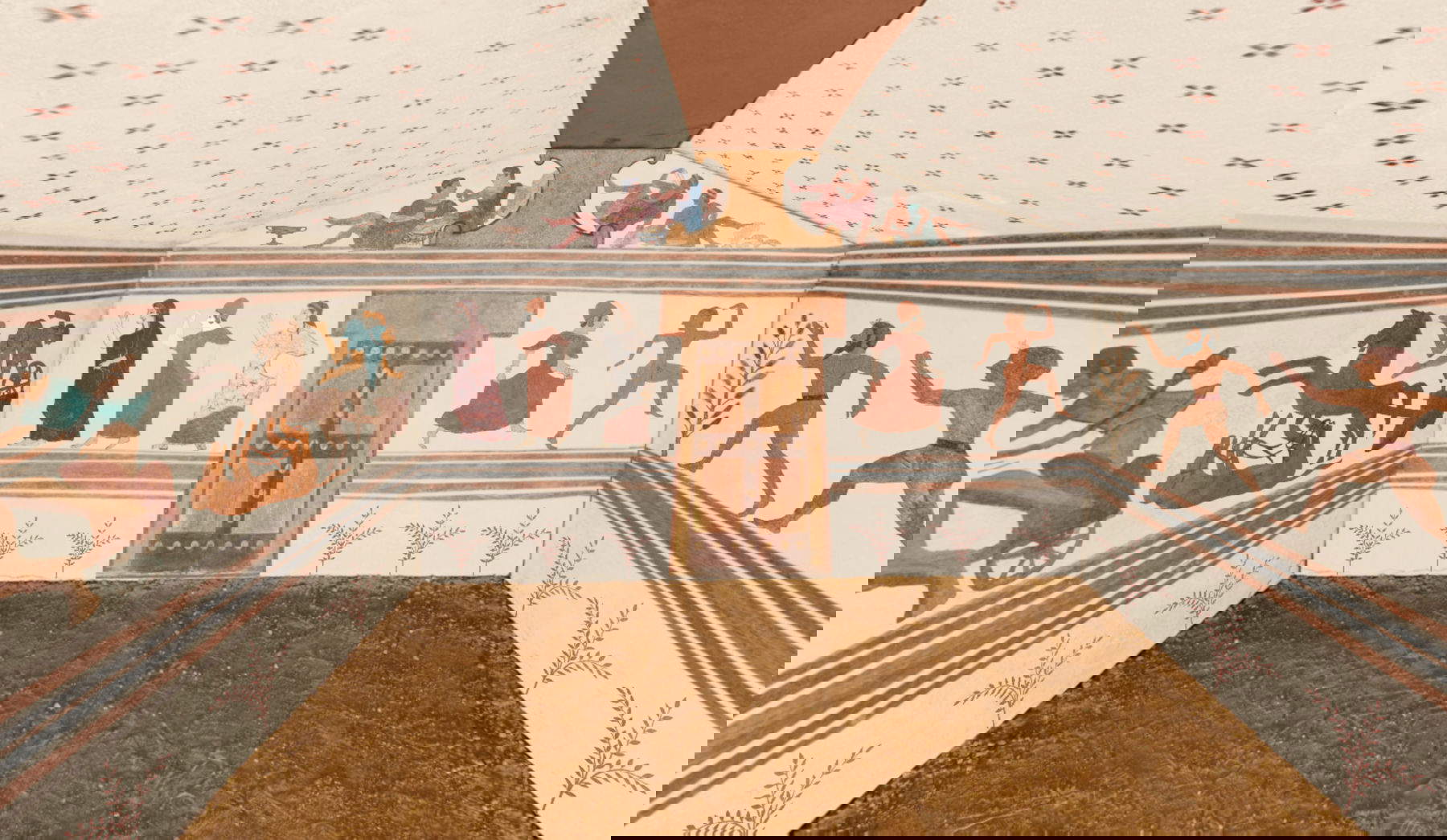 Reconstrucción de la tumba etrusca de los Olímpicos de Tarquinia por Skylab Studios. Foto: Skylab Studios