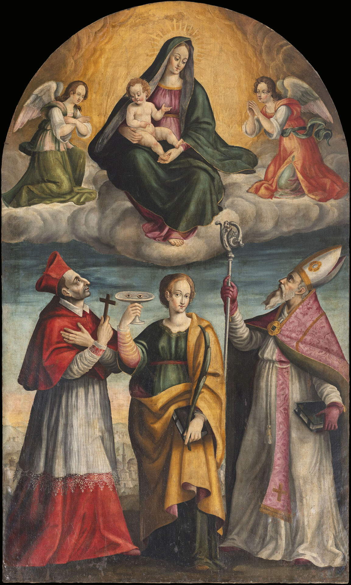 Antonio di Agostino Carducci, Madonna mit Kind zwischen den Heiligen Lucia, Karl Borromäus, Benedikt und zwei Engeln (erstes Viertel des 17. Jahrhunderts). Foto: Massimo Achilli und Silvia Spacca