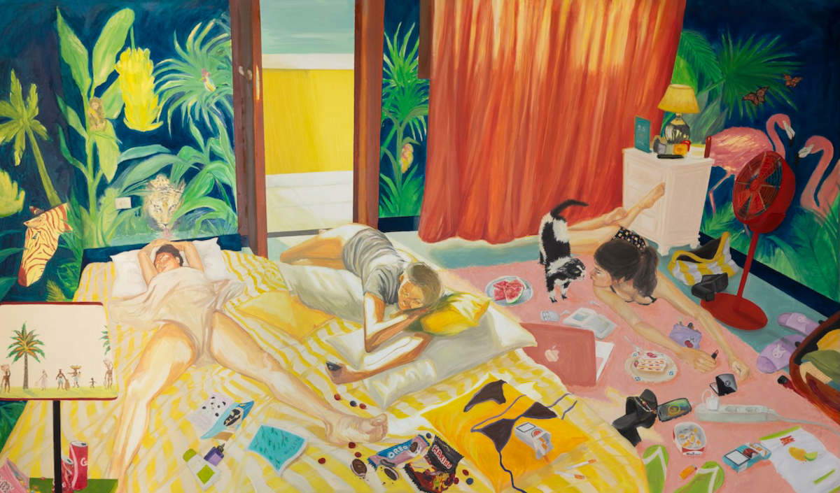 Robertina, Girls' Room (2026; oil on canvas, 117.5 x 204 cm)