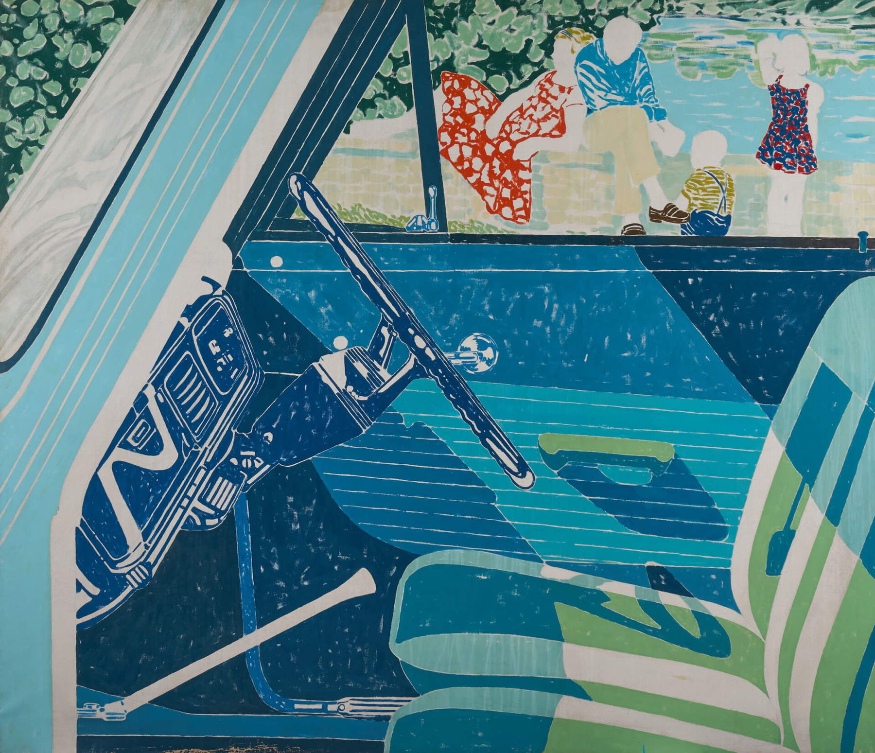 Roberto Barni, D&eacute;jeuner sur l'herbe (1966 ; &eacute;mail et huile sur toile ; Prato, collection de la Fondation Caript, don de Carlo Palli)