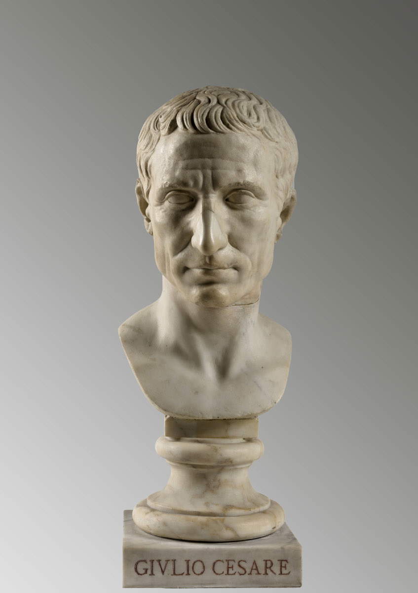 Ritratto di Giulio Cesare (anni 30-20 a.C.; marmo; Roma, Musei Vaticani - Museo Gregoriano Profano)