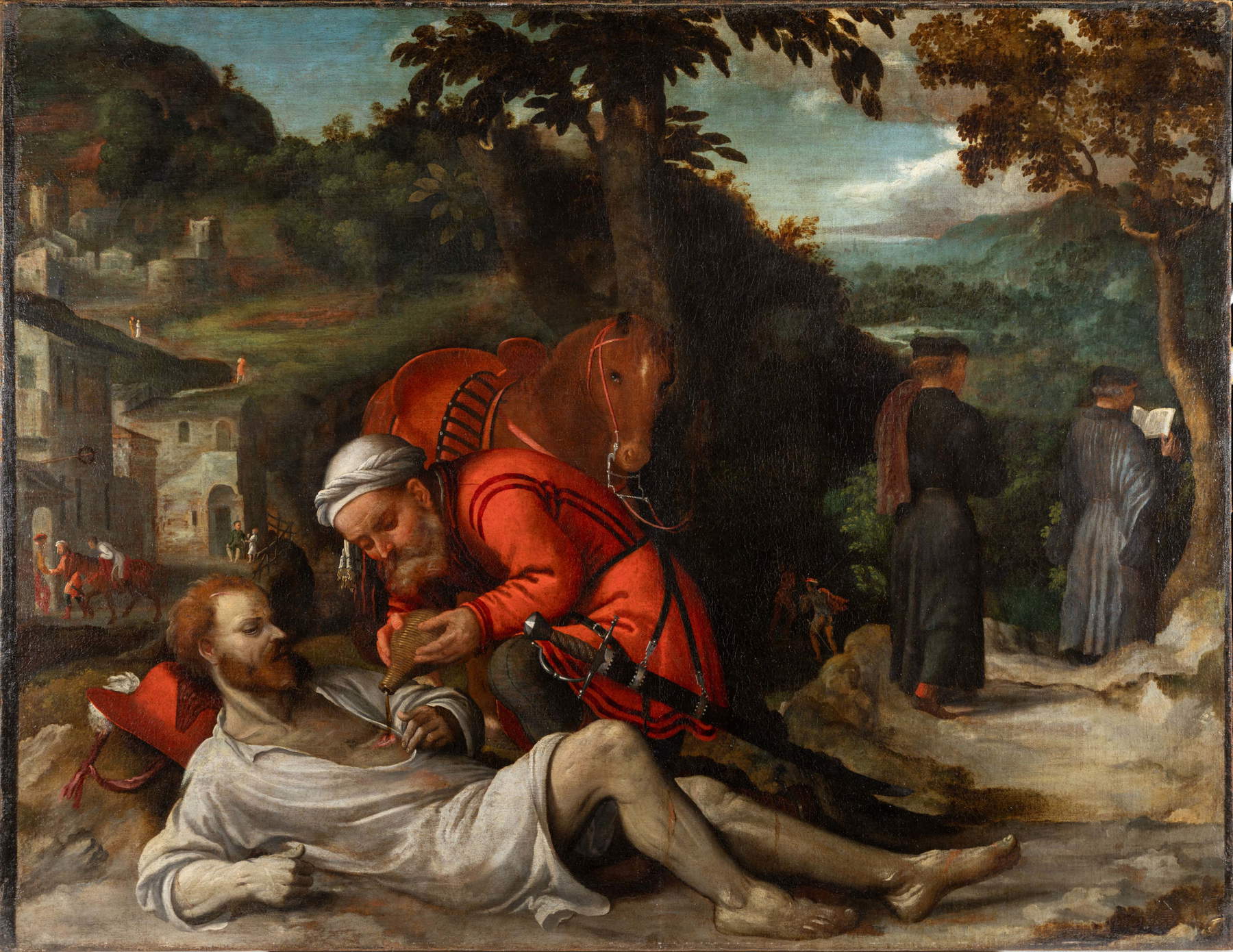 Romanino, El buen samaritano (h. 1543-1550; óleo sobre lienzo, 155 x 200 cm; Fundación Tassara, cedido en préstamo a la Pinacoteca Tosio Martinengo, Brescia). Foto: Wladimir Zaleski