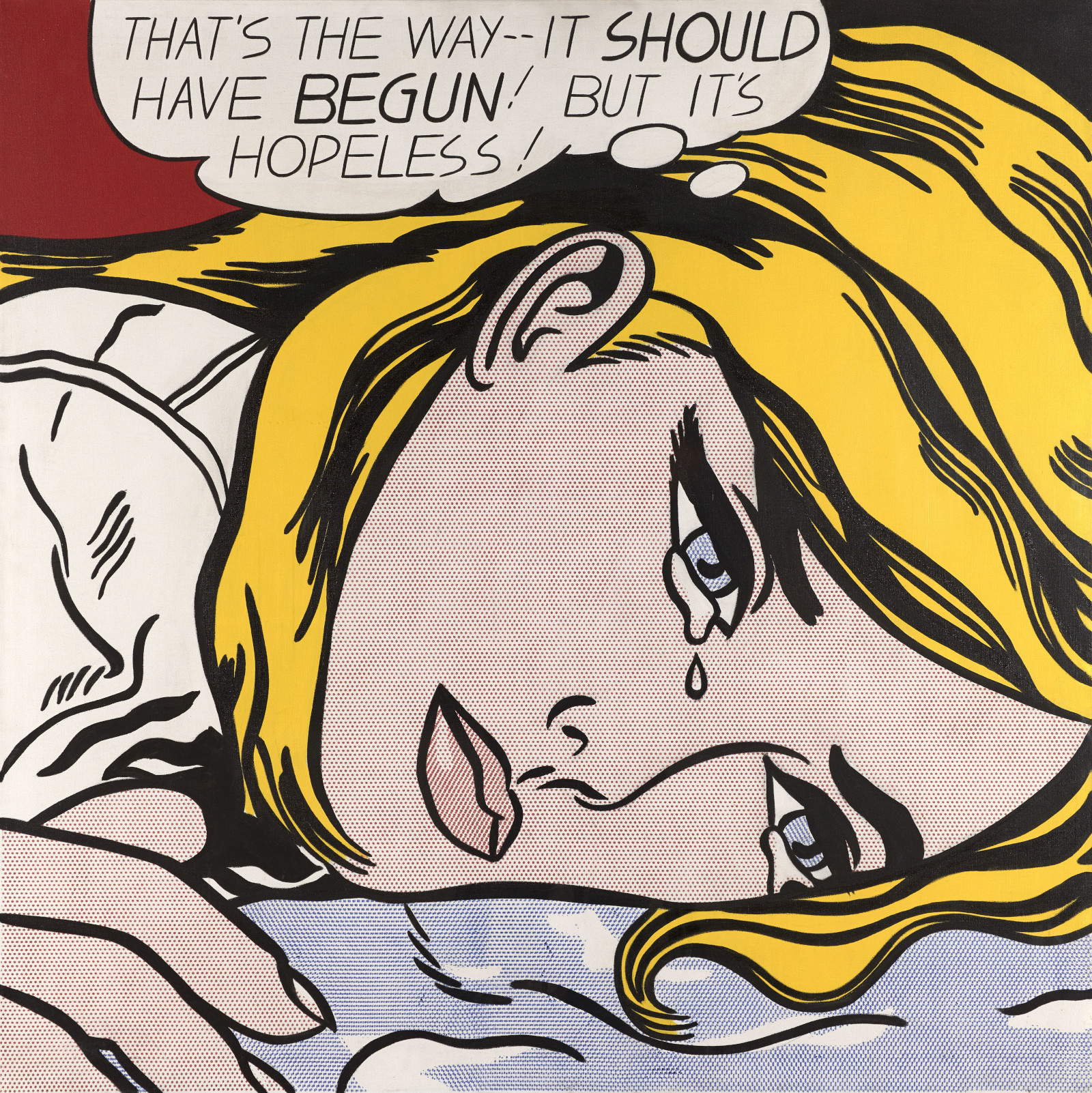 Roy Lichtenstein, *Without Hope* (1963; 111.5 x 111.5 cm) &copy; Estate of Roy Lichtenstein / 2026, ProLitteris, Zurich. Courtesy of the Kunstmuseum Basel, on loan from the Peter and Irene Ludwig Foundation, Aachen. Photo by Jonas H&auml;nggi