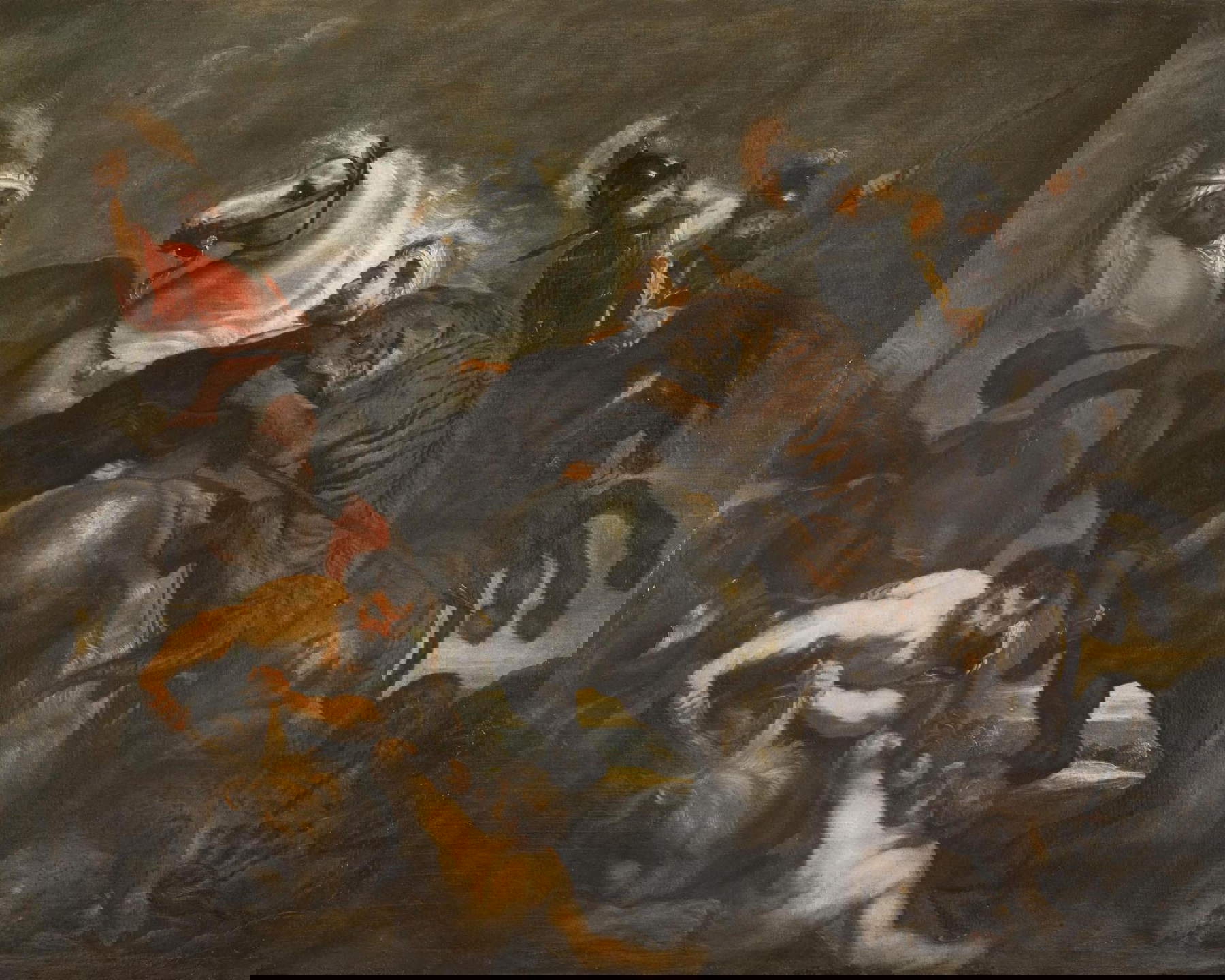 Pieter Paul Rubens und Werkstatt, Jahrmarktsjagd (ca. 1619 - 1620; Öl auf Leinwand. Rom, Gallerie Nazionali di Arte Antica)