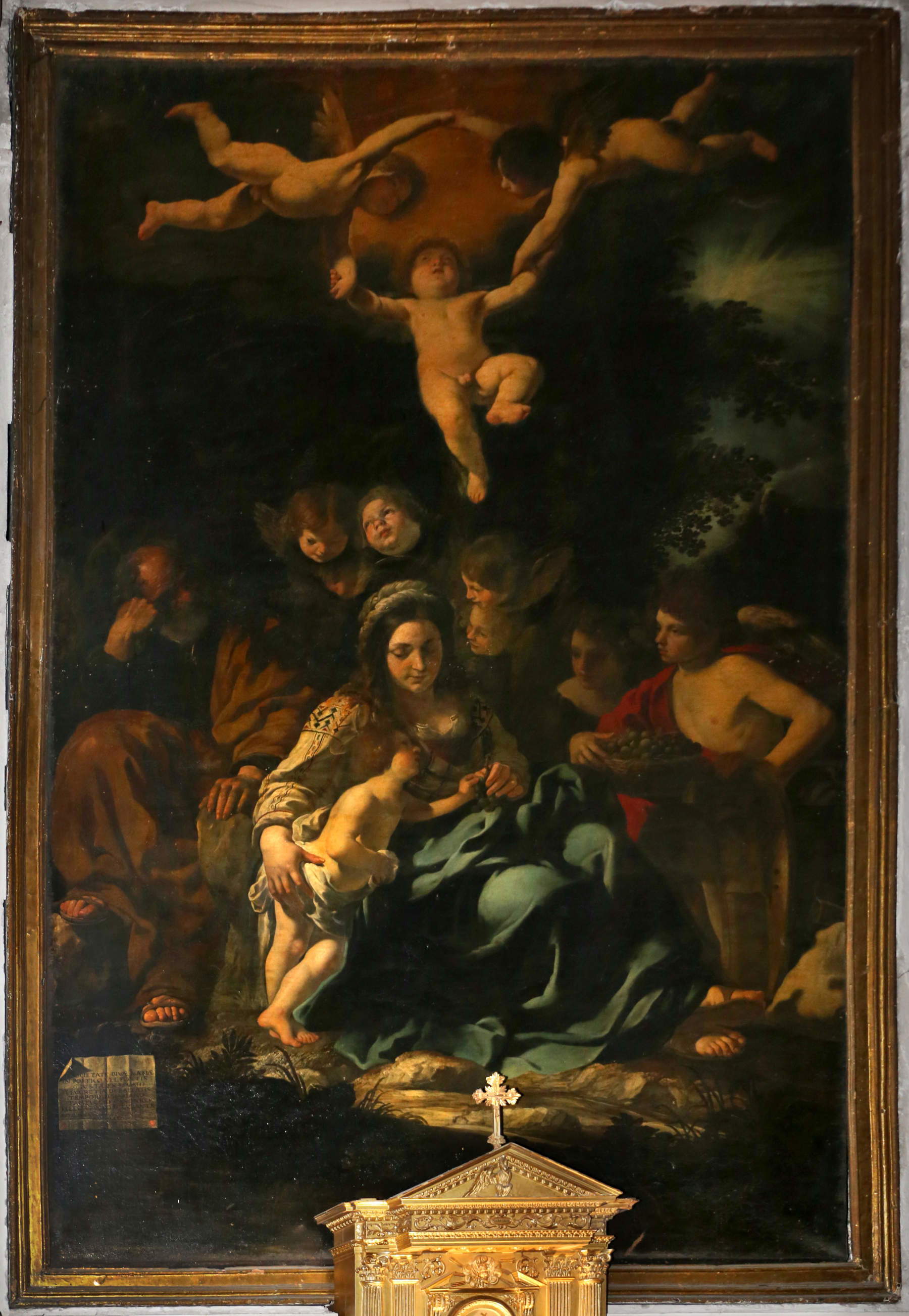 Rutilio Manetti, „Ruhe auf der Flucht nach Ägypten“ (1621; Öl auf Leinwand, 364 x 235 cm; Siena, Kirche San Pietro alle Scale). Foto: Wikimedia Commons &ndash; Sailko | Creative Commons Attribution 3.0 Unported-Lizenz.