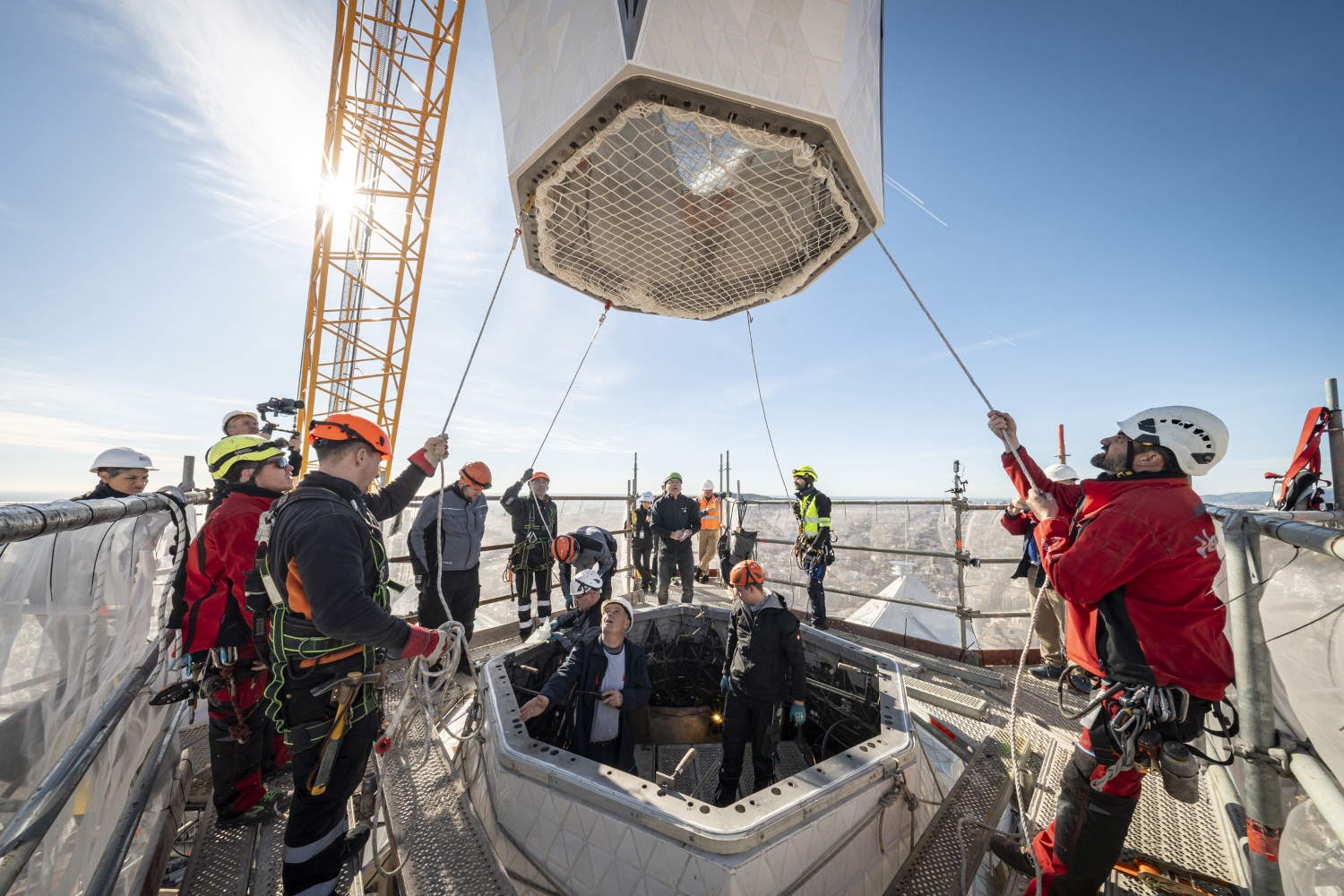Obras de la Torre de Jesucristo en la Sagrada Fam&iacute;lia. Foto: Sagrada Fam&iacute;lia