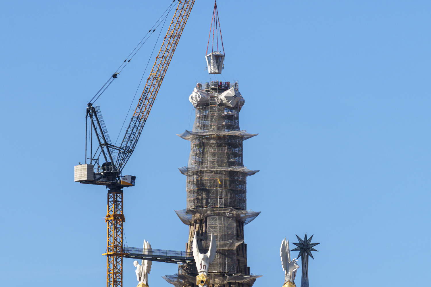 Obras de la Torre de Jesucristo en la Sagrada Fam&iacute;lia. Foto: Sagrada Fam&iacute;lia