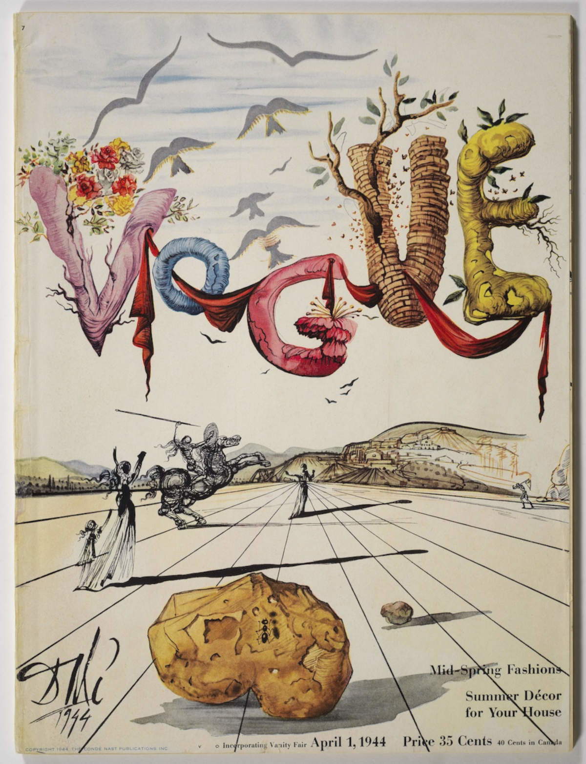 Couverture du magazine Vogue, r&eacute;alis&eacute;e par Salvador Dal&iacute;, Vogue, vol. 103, n&deg; 7, 1er avril 1944, New York (31,2 x 23,6 cm ; Fundaci&oacute; Gala-Salvador Dal&iacute;, Figueres, Salvador Dal&iacute;, Vogue) &copy; Cond&eacute; Nast &copy; Salvador Dal&iacute;, Fundaci&oacute; Gala-Salvador Dal&iacute;, Figueres, 2026