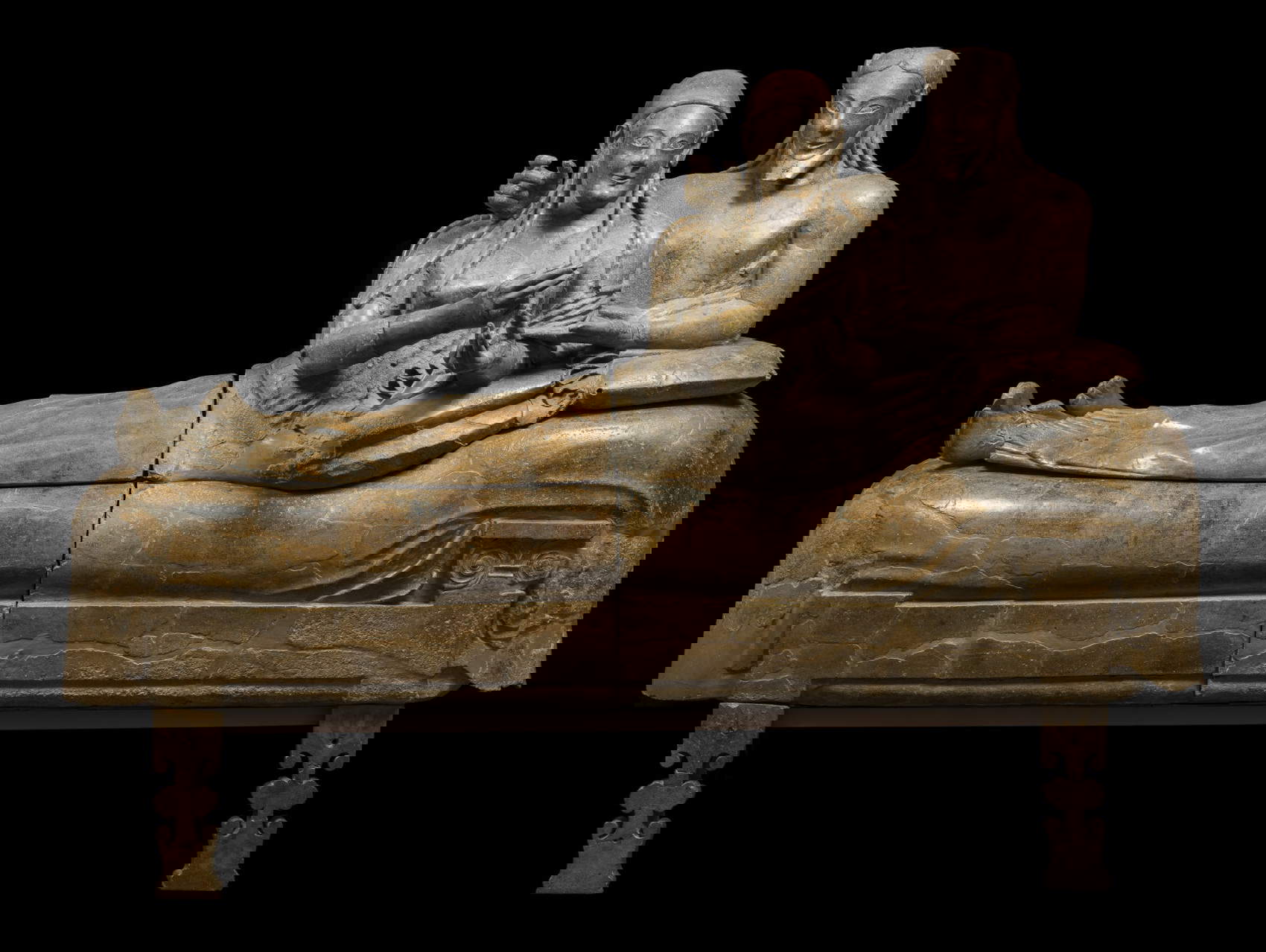 Arte etrusca,&nbsp;Sarcofago degli sposi&nbsp;(530-520 a.C.; terracotta, 140 x 220 cm; Roma, Museo Nazionale Etrusco di Villa Giulia)