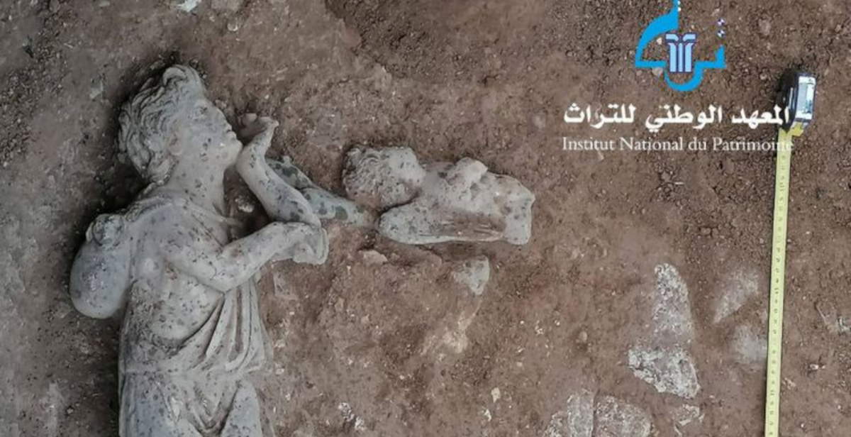 Excavaciones en Henchir Matriya: mosaicos, columnas y estatuas romanas y bizantinas halladas en Túnez