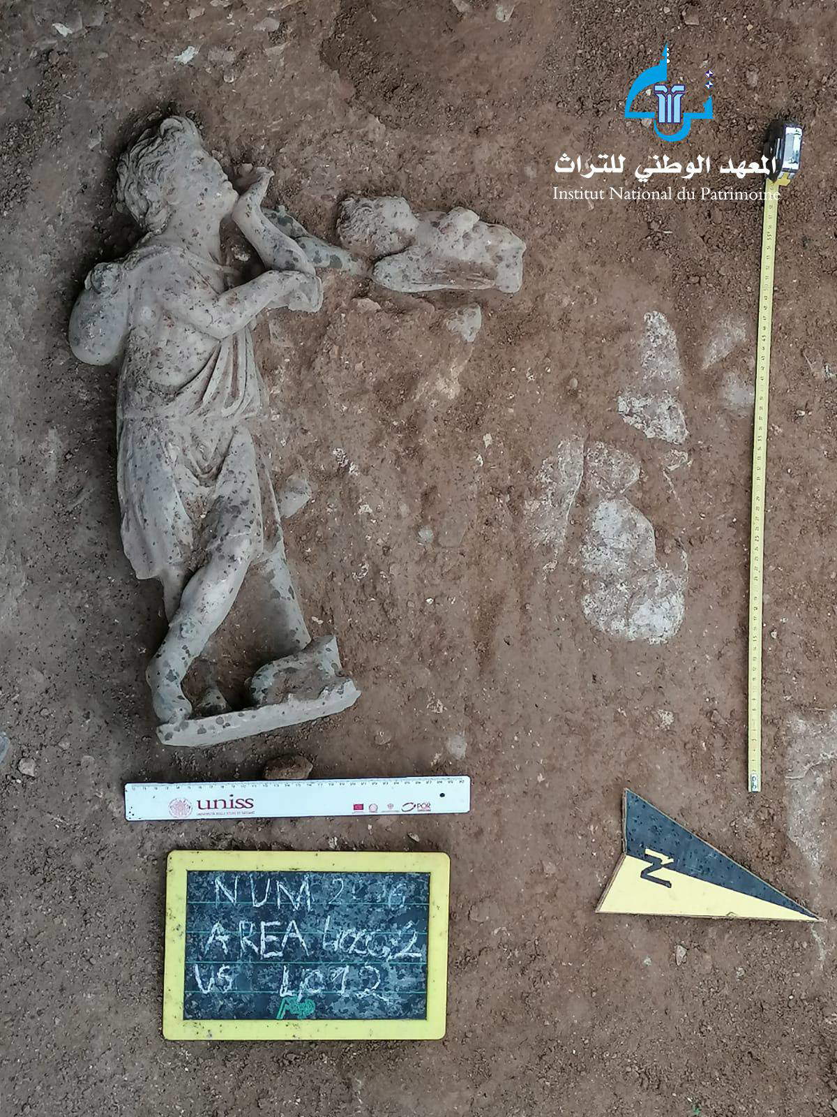 Estatua romana hallada en Henchir Matriya, Túnez. Foto: Institut National du Patrimoine