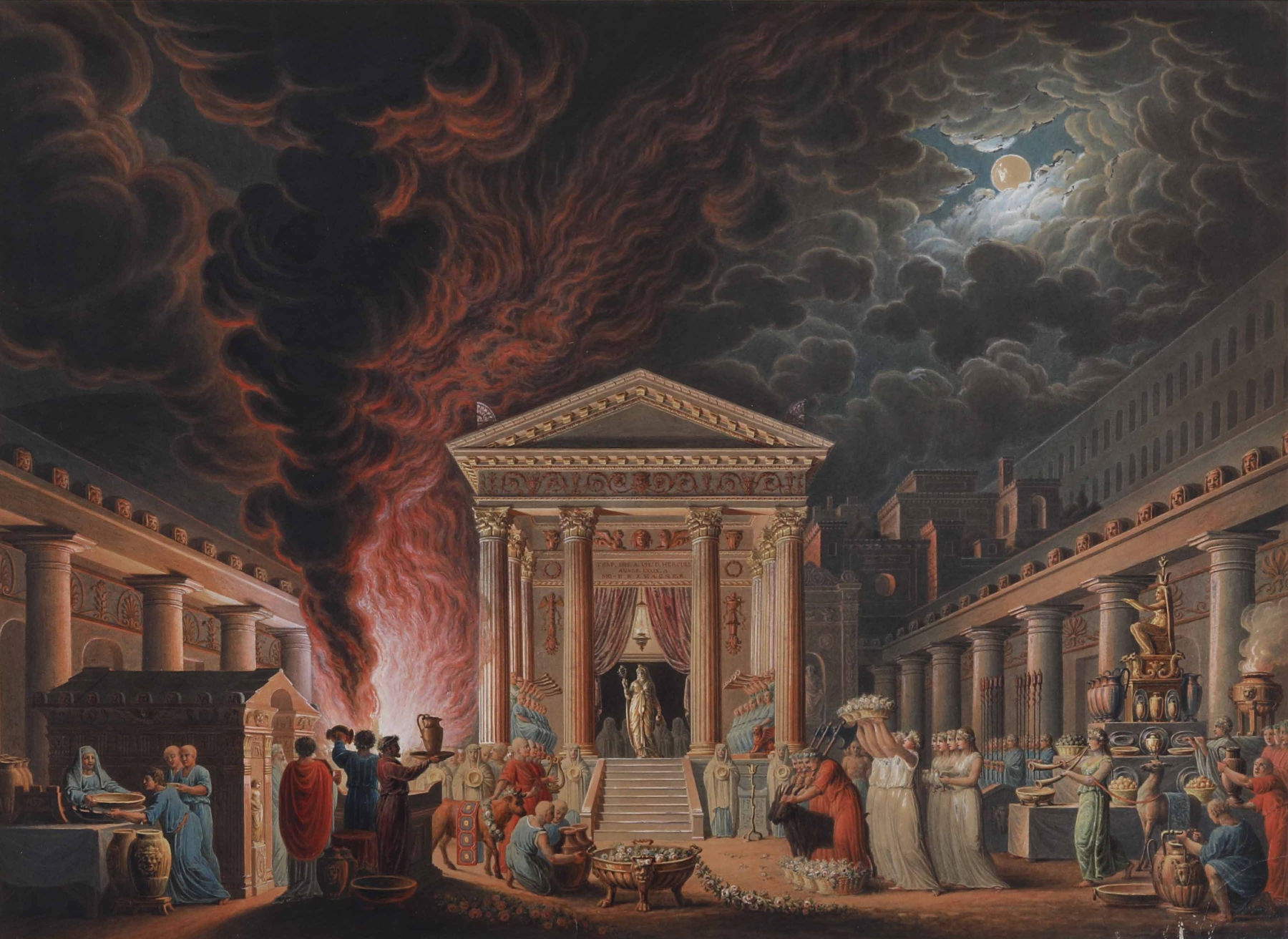 Scuola neoclassica, Scena di sacrificio (XIX secolo; tempera su carta; 48x66 cm) Foto: Cambi Casa d&rsquo;Aste