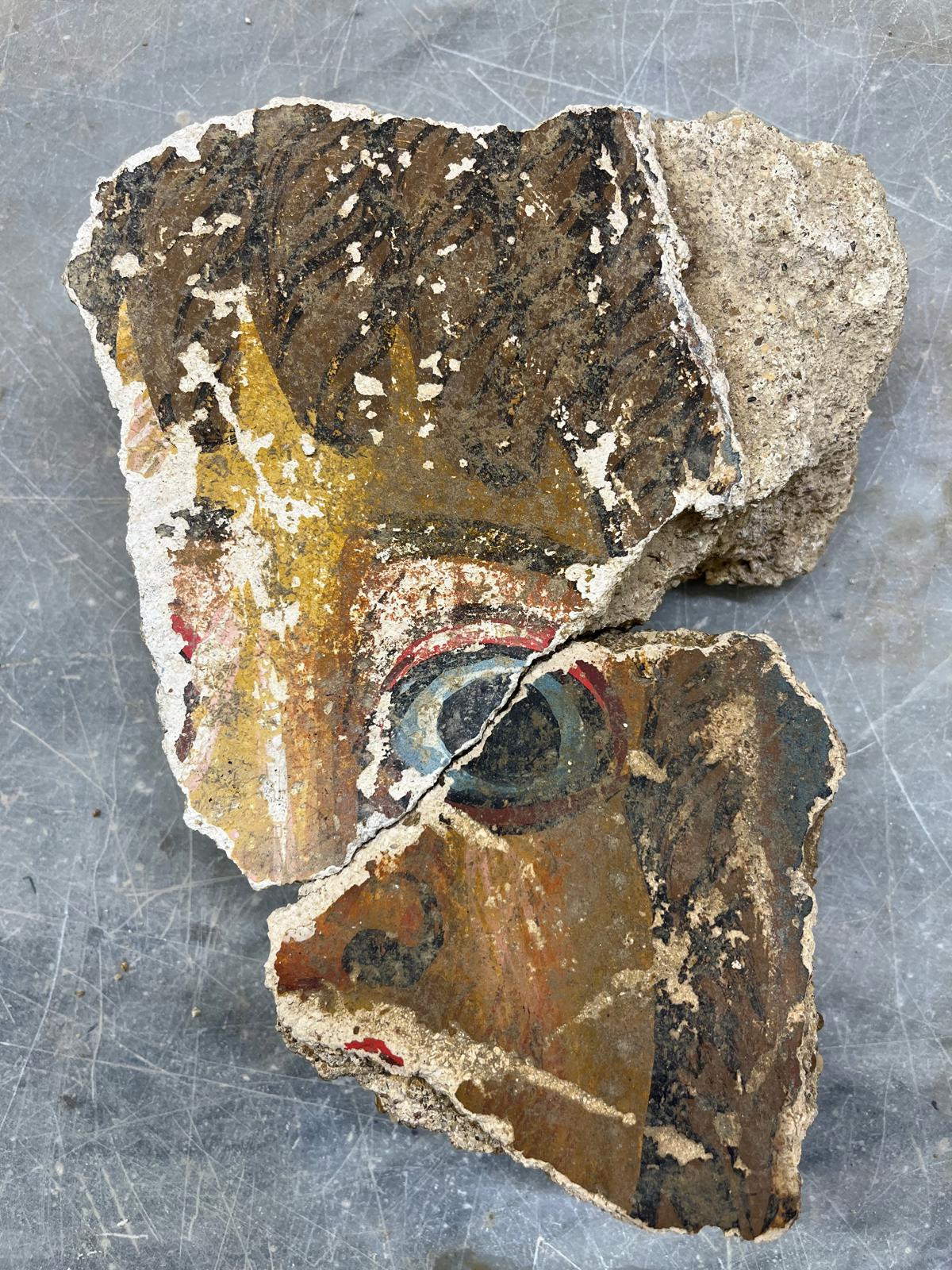 Part of a man's face discovered during Excavation 2026. Photo: Scuola Normale Superiore di Pisa